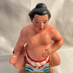 Japanese Sumo Wresler KitanoUmi Figure Pottery 1980s