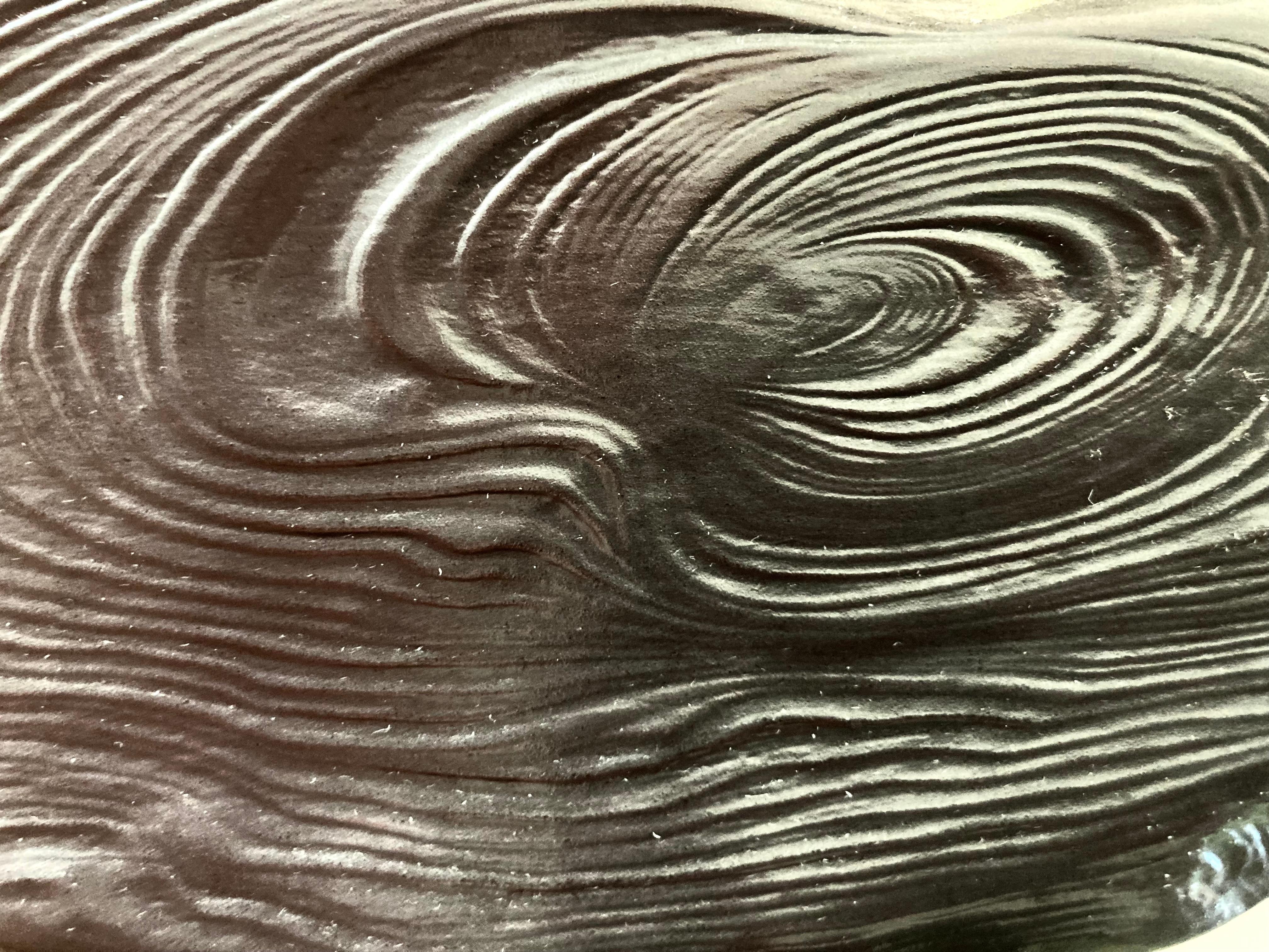 Glazed Japanese Sweet Dish in Wood Slab Form For Sale