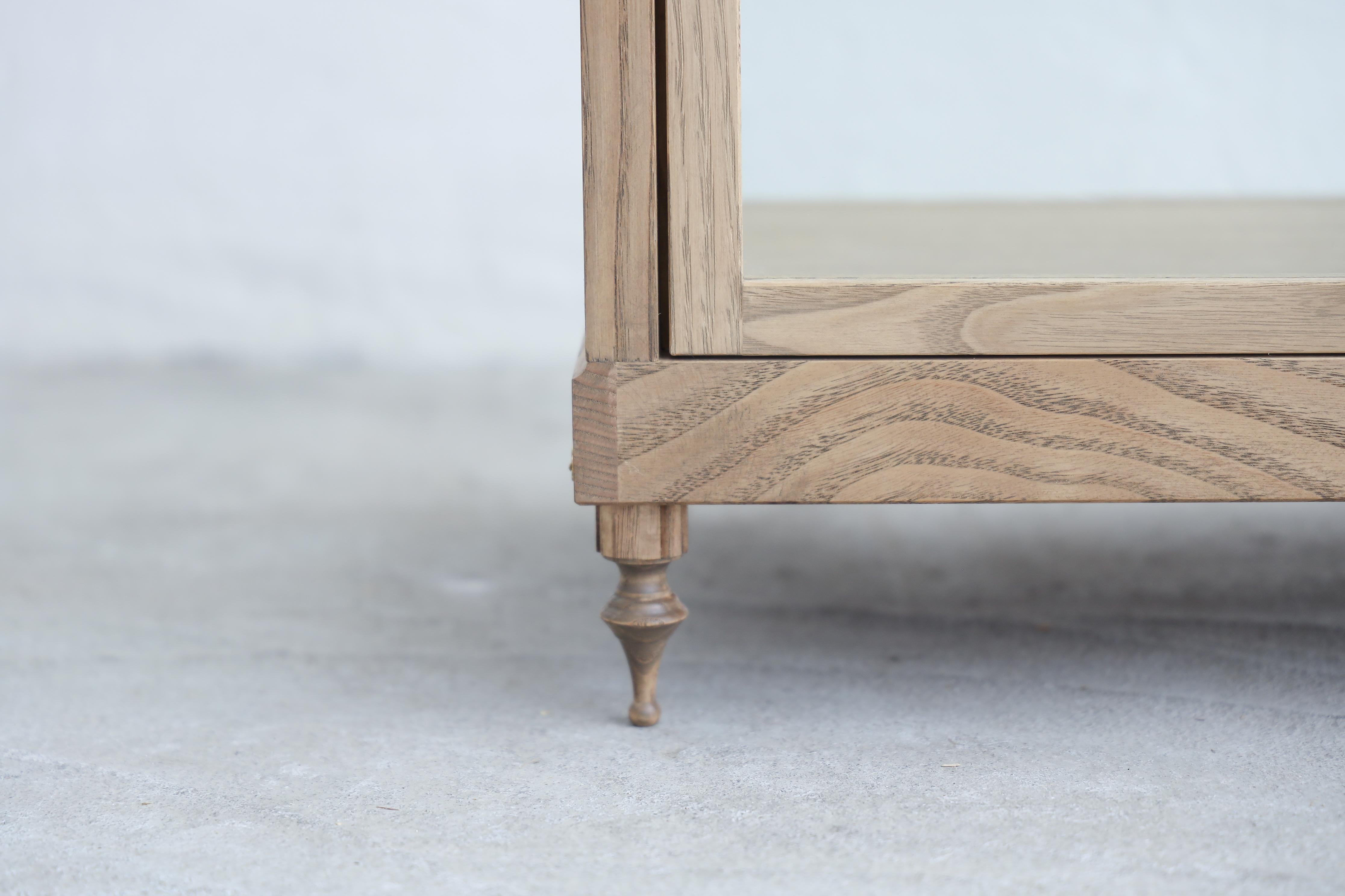 Japanese Tabletop showcase with lathe legs , Japandi For Sale 3