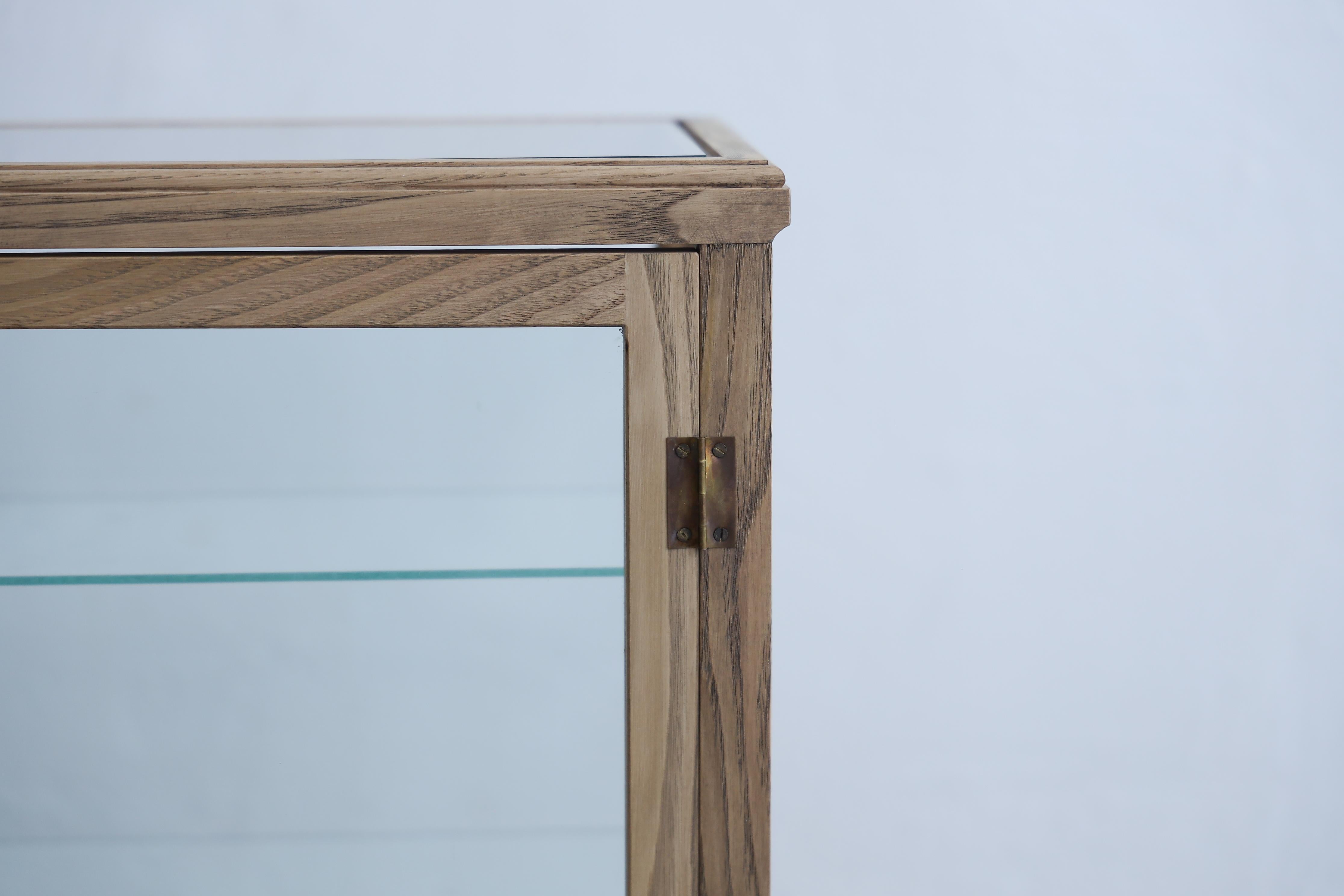 Japanese Tabletop showcase with lathe legs , Japandi For Sale 4