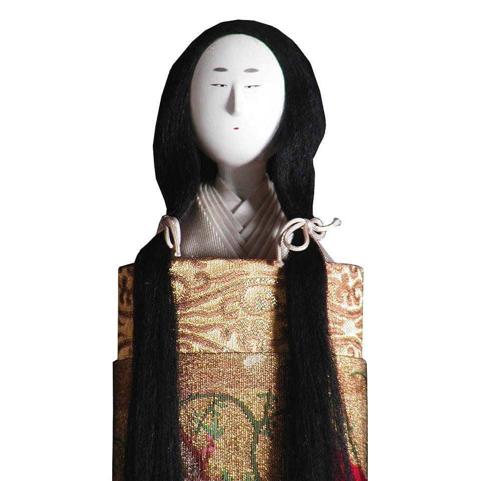 Woodwork Japanese Tachibina (Imperial couple) doll set. For Sale