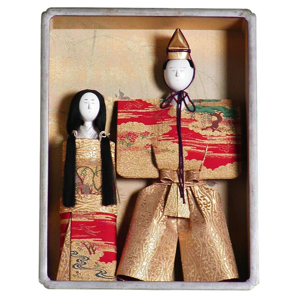 Japanese Tachibina (Imperial couple) doll set. For Sale