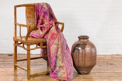 Japanese Taishō 1900s Tamba Tachikui Ware Brown Jar with Spout and Drip Glaze