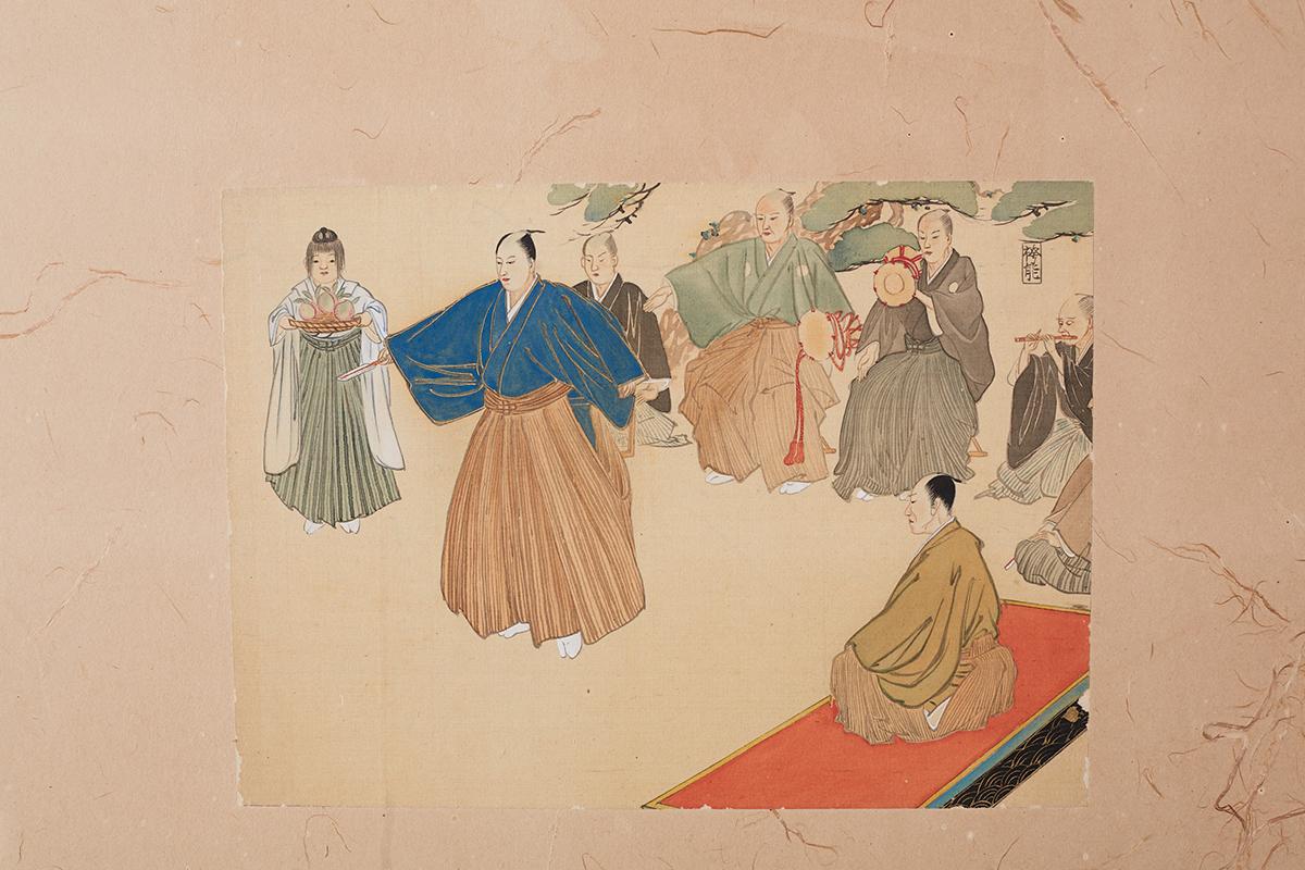 Japanese Taisho Period Byobu Screen with Noh Scenes 3