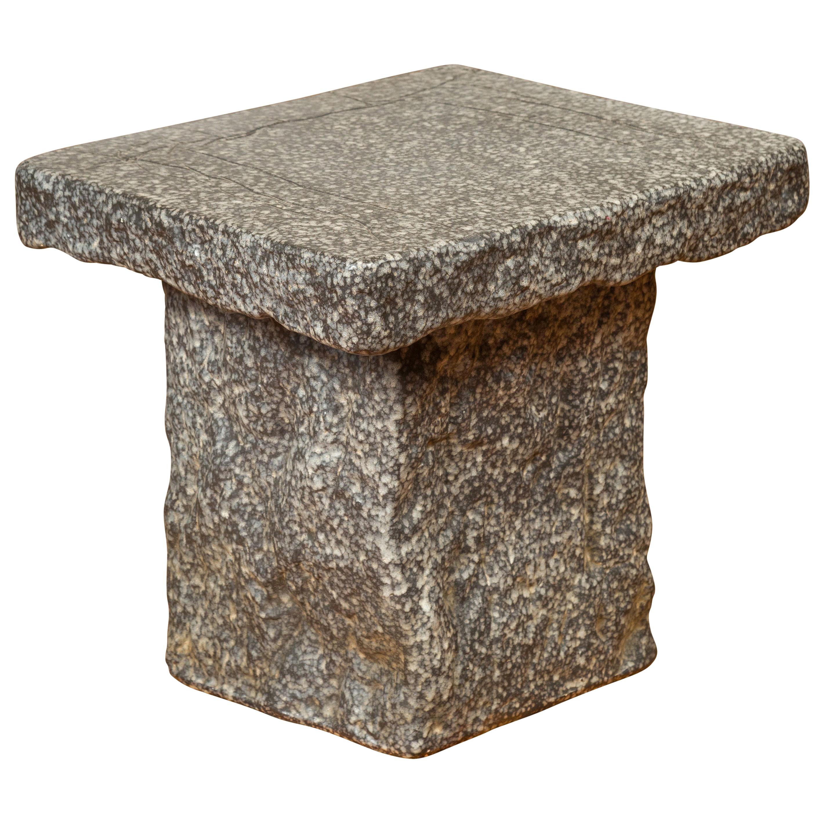 Japanese Taishō Period Early 20th Century Rustic Exterior Stone Garden Seat