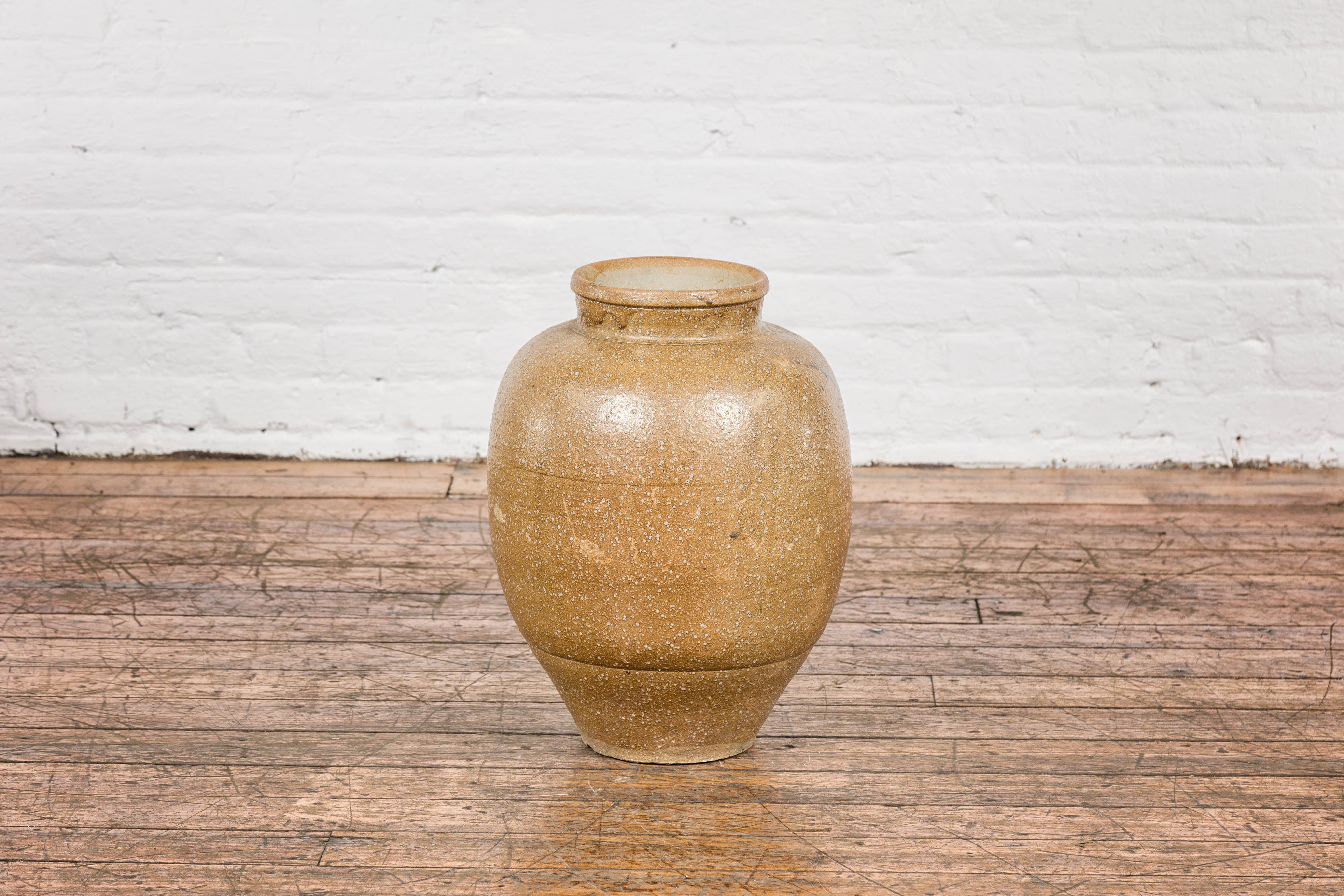Japanese Taishō Period Sand Glaze Vase with Dripping Finish, circa 1900 For Sale 6