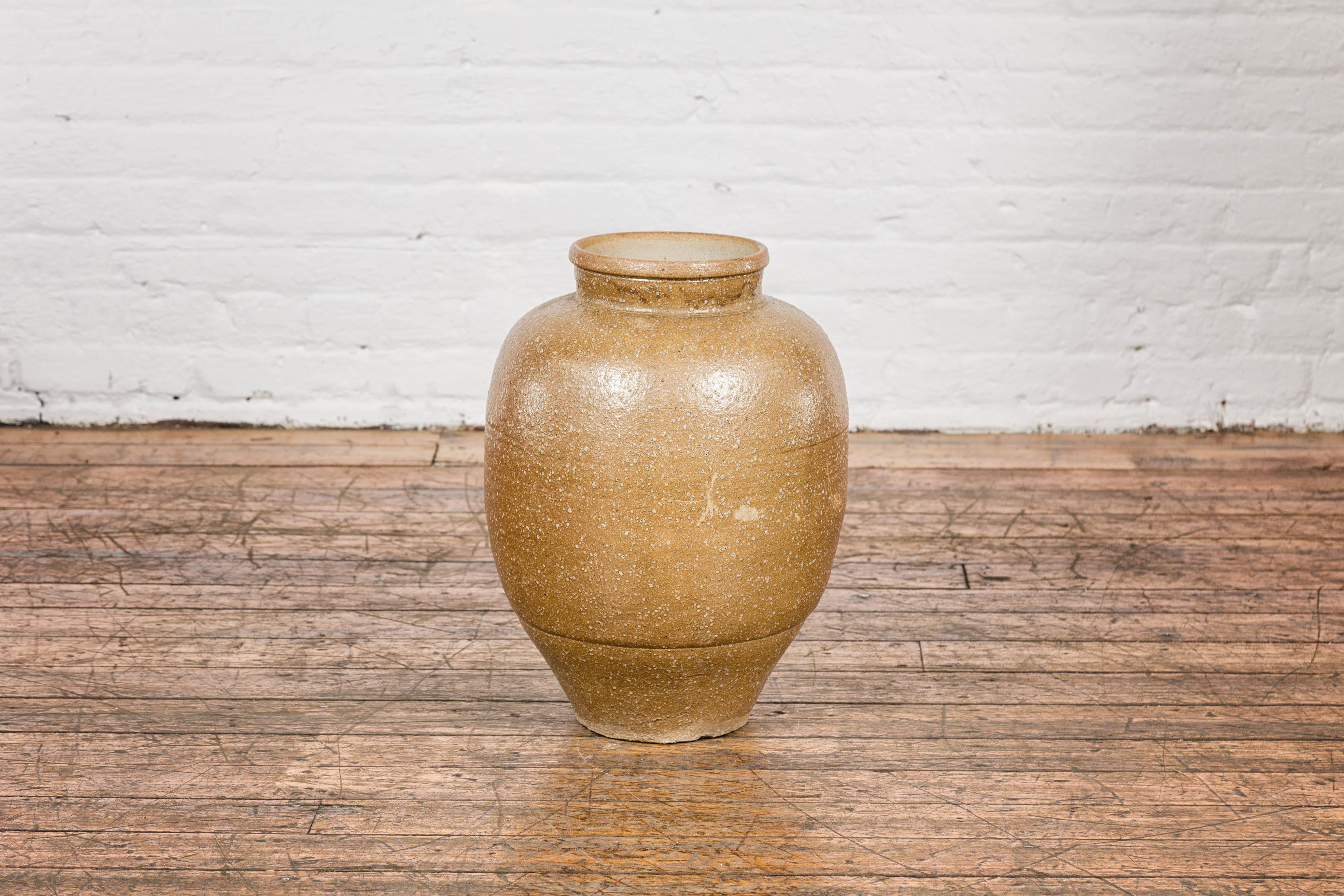 Japanese Taishō Period Sand Glaze Vase with Dripping Finish, circa 1900 For Sale 7