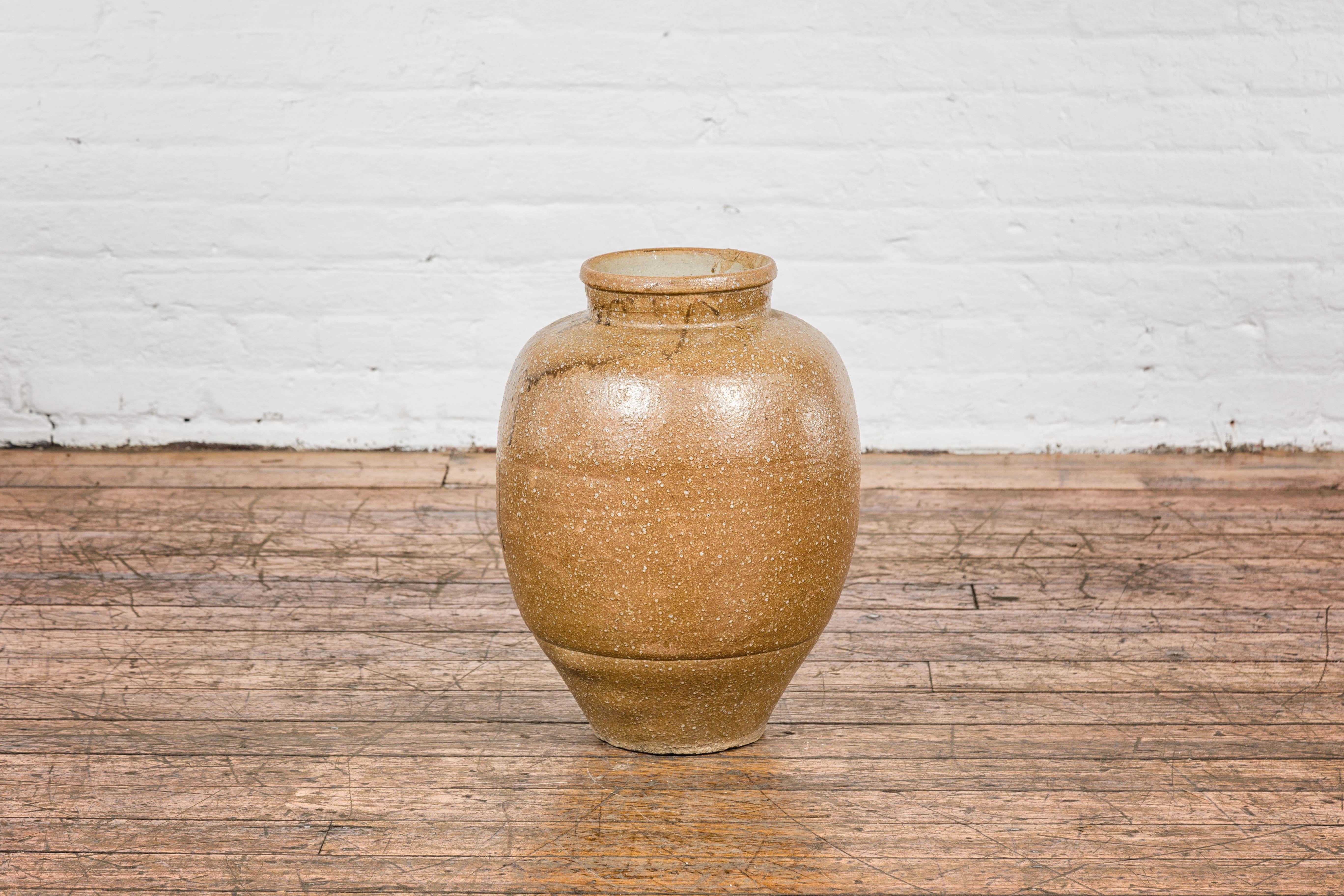 Japanese Taishō Period Sand Glaze Vase with Dripping Finish, circa 1900 For Sale 8