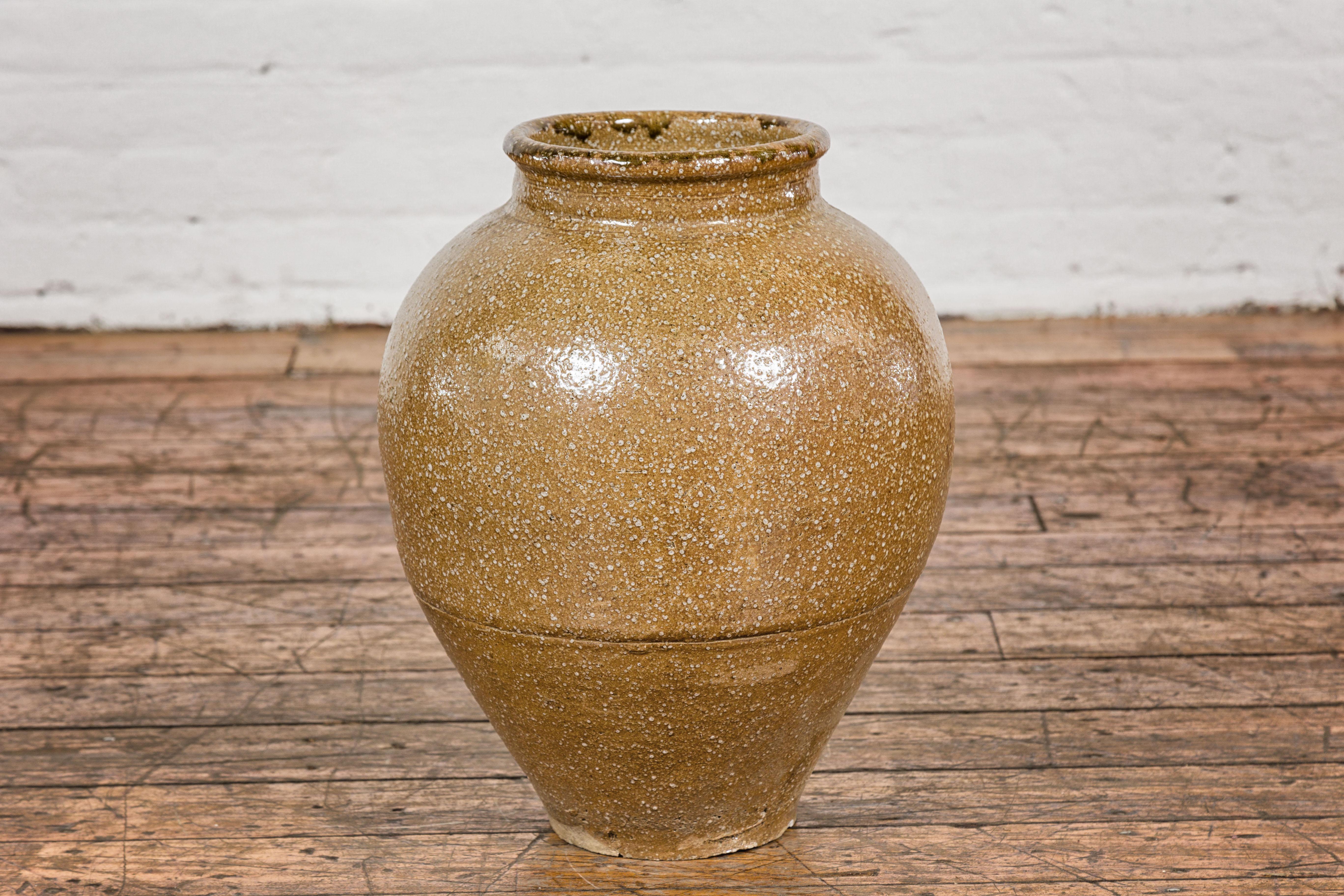 Japanese Taishō Period Two-Tone Sand Glaze Vase with Textured Finish, circa 1900 For Sale 6