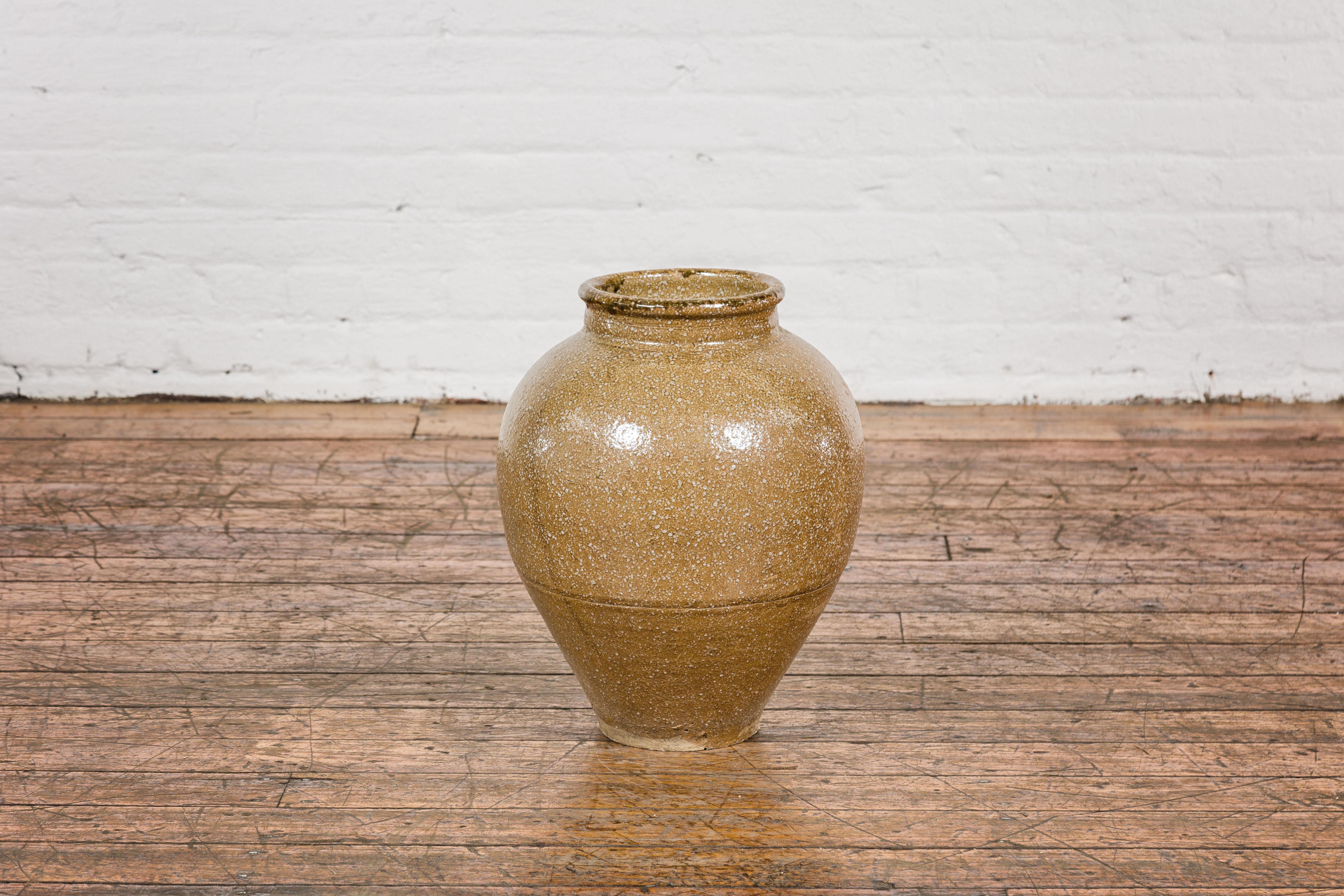Taisho Japanese Taishō Period Two-Tone Sand Glaze Vase with Textured Finish, circa 1900 For Sale