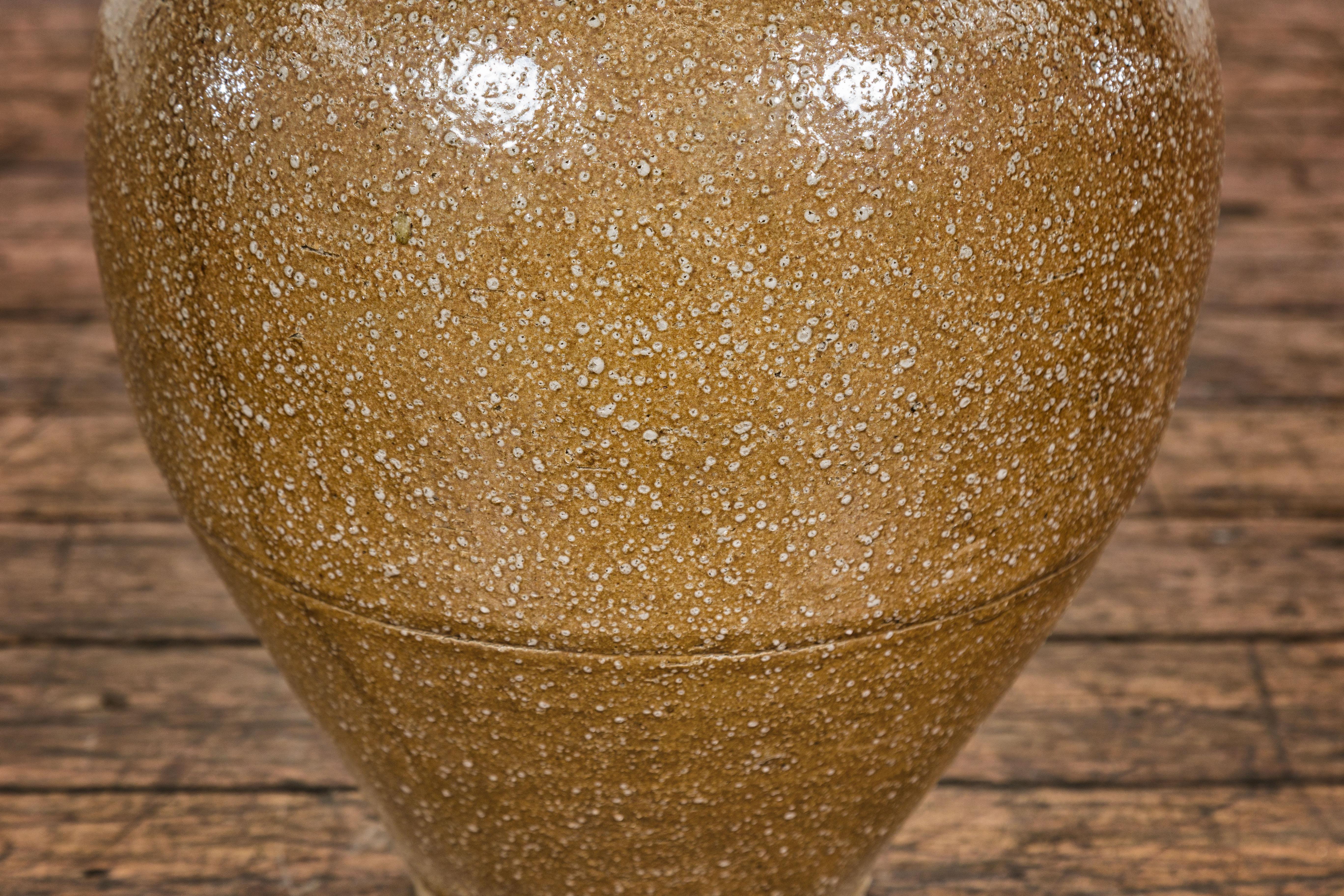 20th Century Japanese Taishō Period Two-Tone Sand Glaze Vase with Textured Finish, circa 1900 For Sale