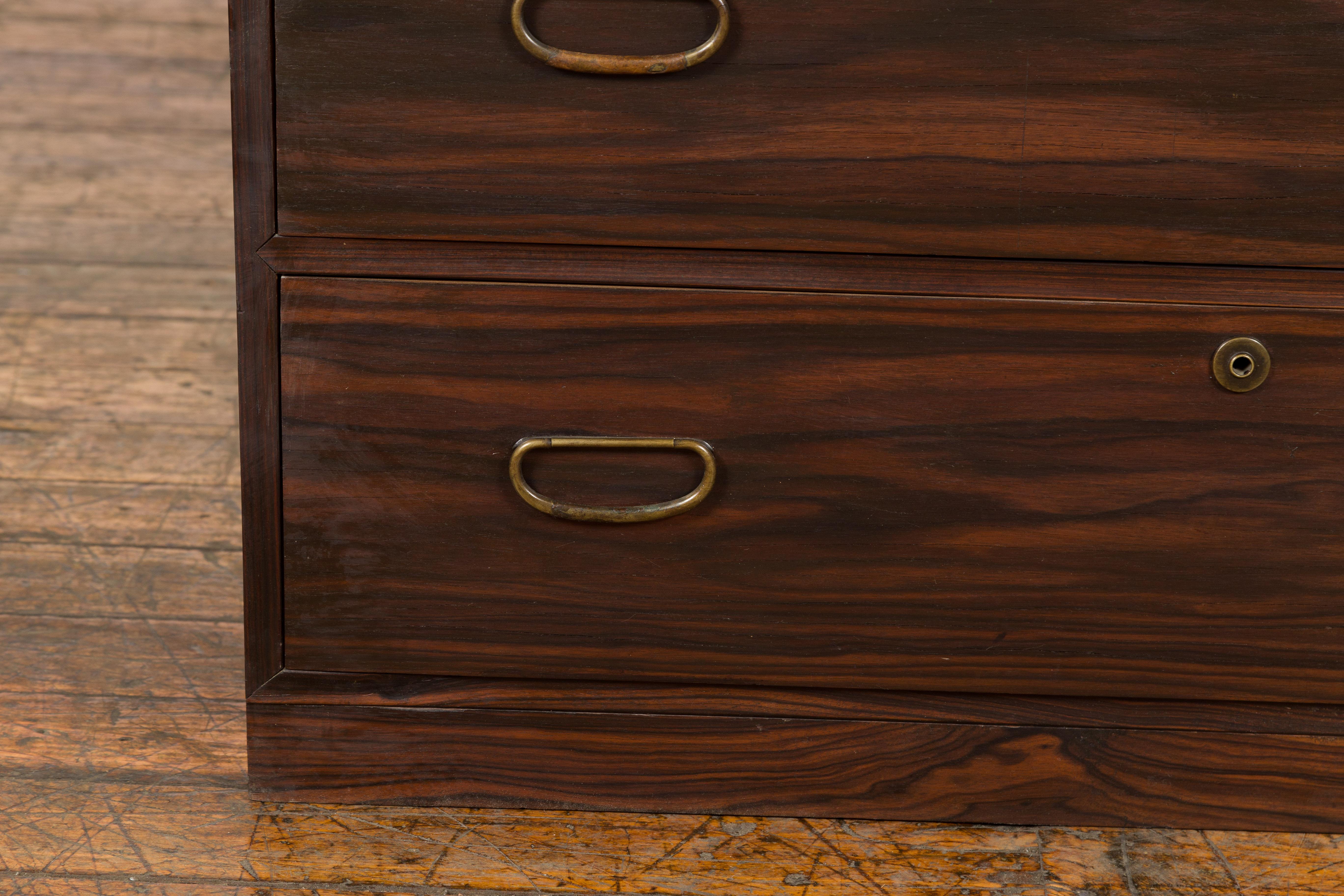 Dunkel Brown Antike Holz Tansu Dresser Chest im Angebot 2