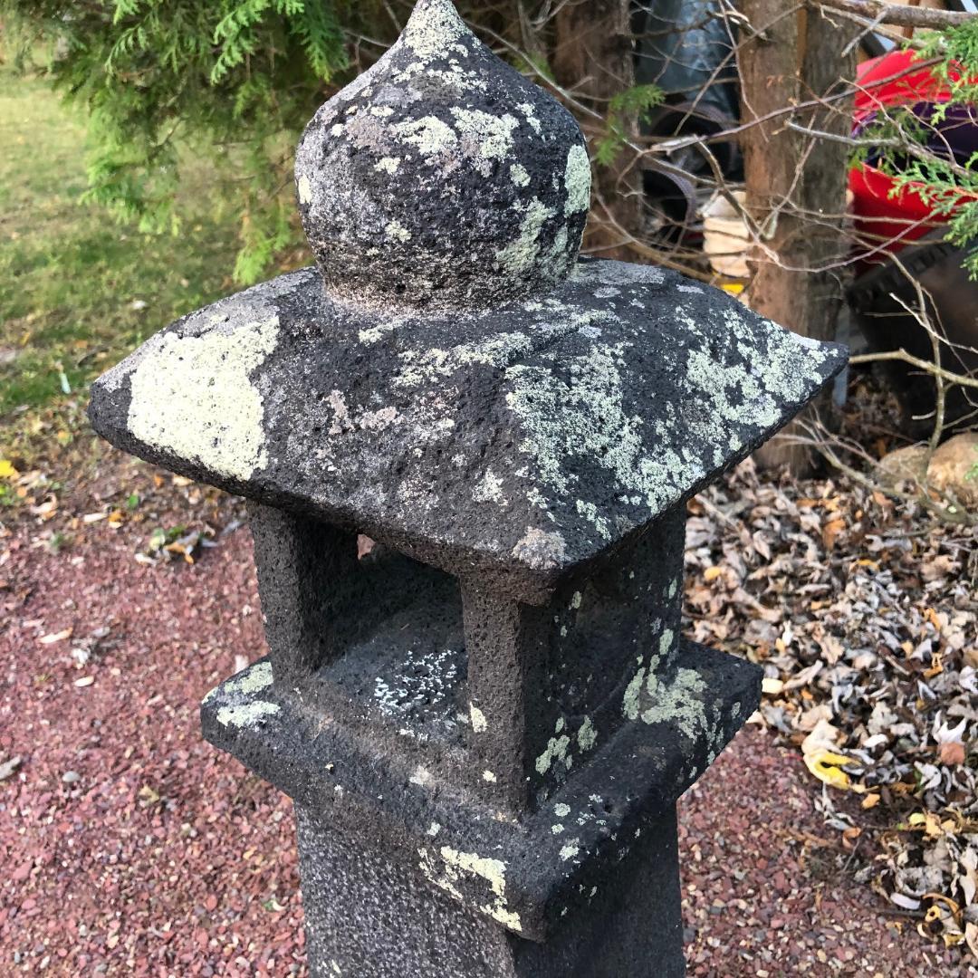 Japanese Tall Antique Arts & Crafts Stone Pathway Lantern, 30” 2