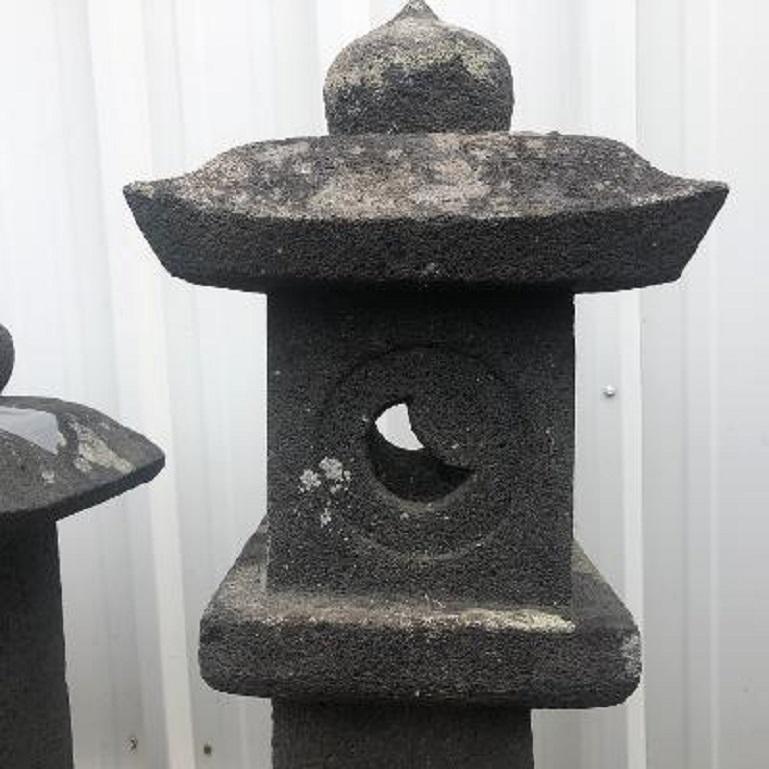 Japanese Tall Antique Arts & Crafts Stone Pathway Lantern, 30” 3