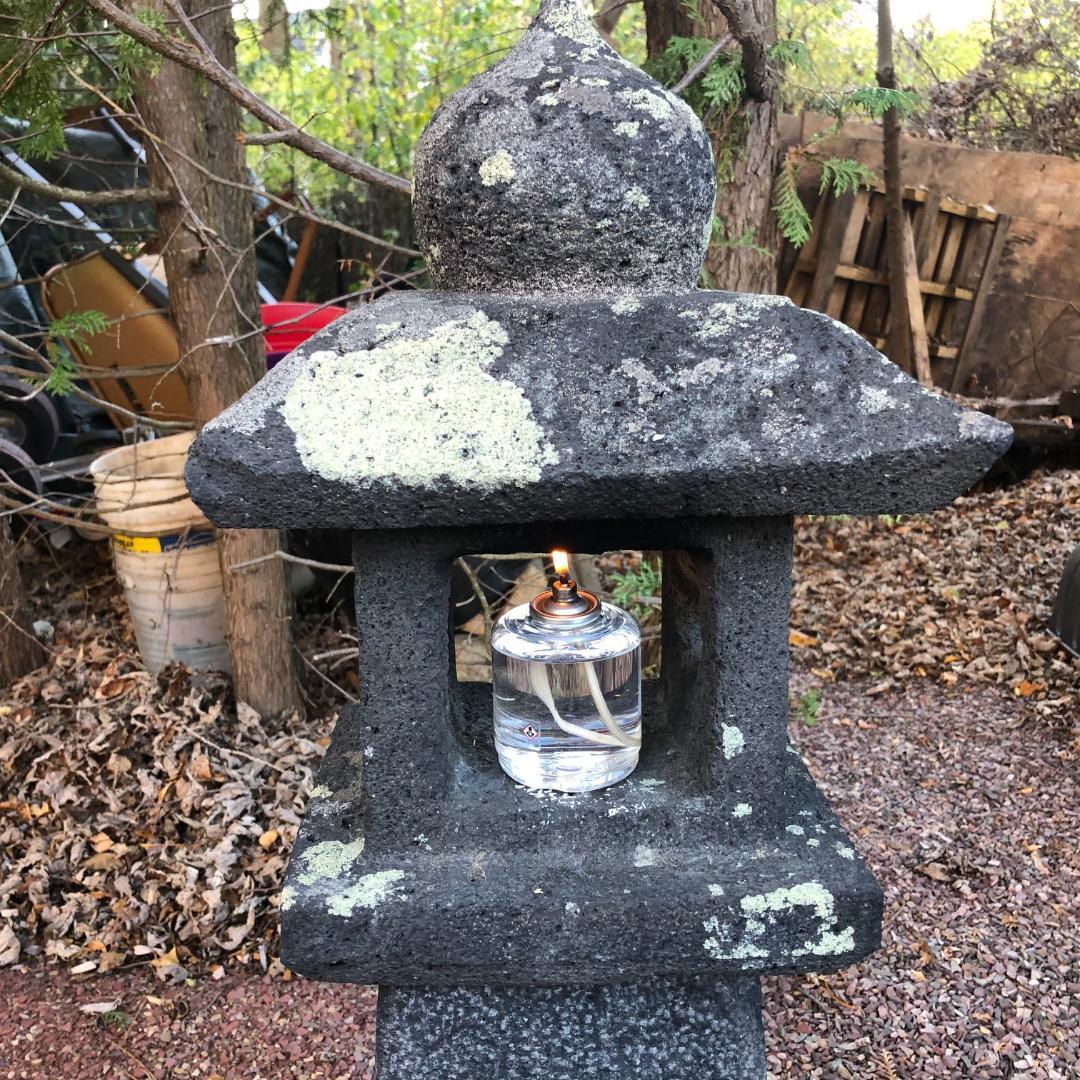 Japanese Tall Antique Arts & Crafts Stone Pathway Lantern, 30” In Good Condition In South Burlington, VT