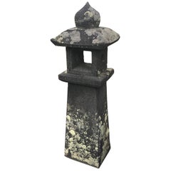 Japanese Tall Antique "Arts & Crafts" Stone Pathway Lantern
