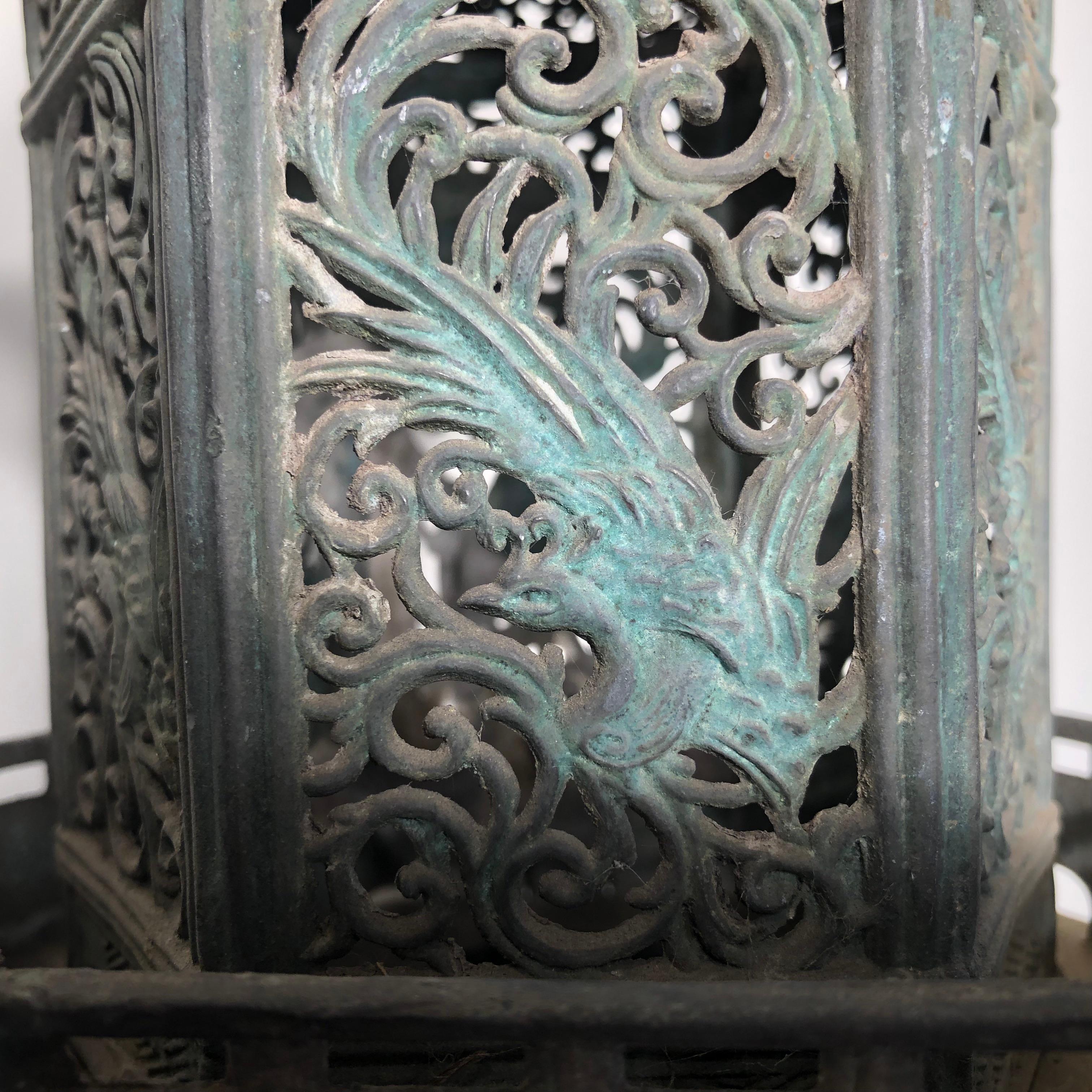 Japanese Tall Antique Bronze 