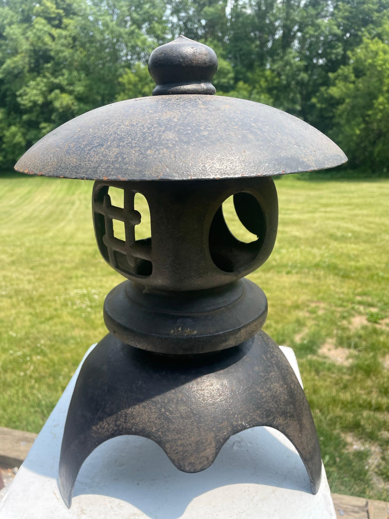 Japanese Tall Antique Yukimi Water Reflection Garden Lantern, 16