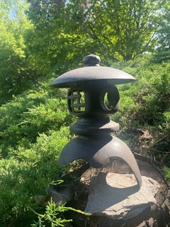 Japanese Tall Antique Yukimi Water Reflection Garden Lantern, 16"