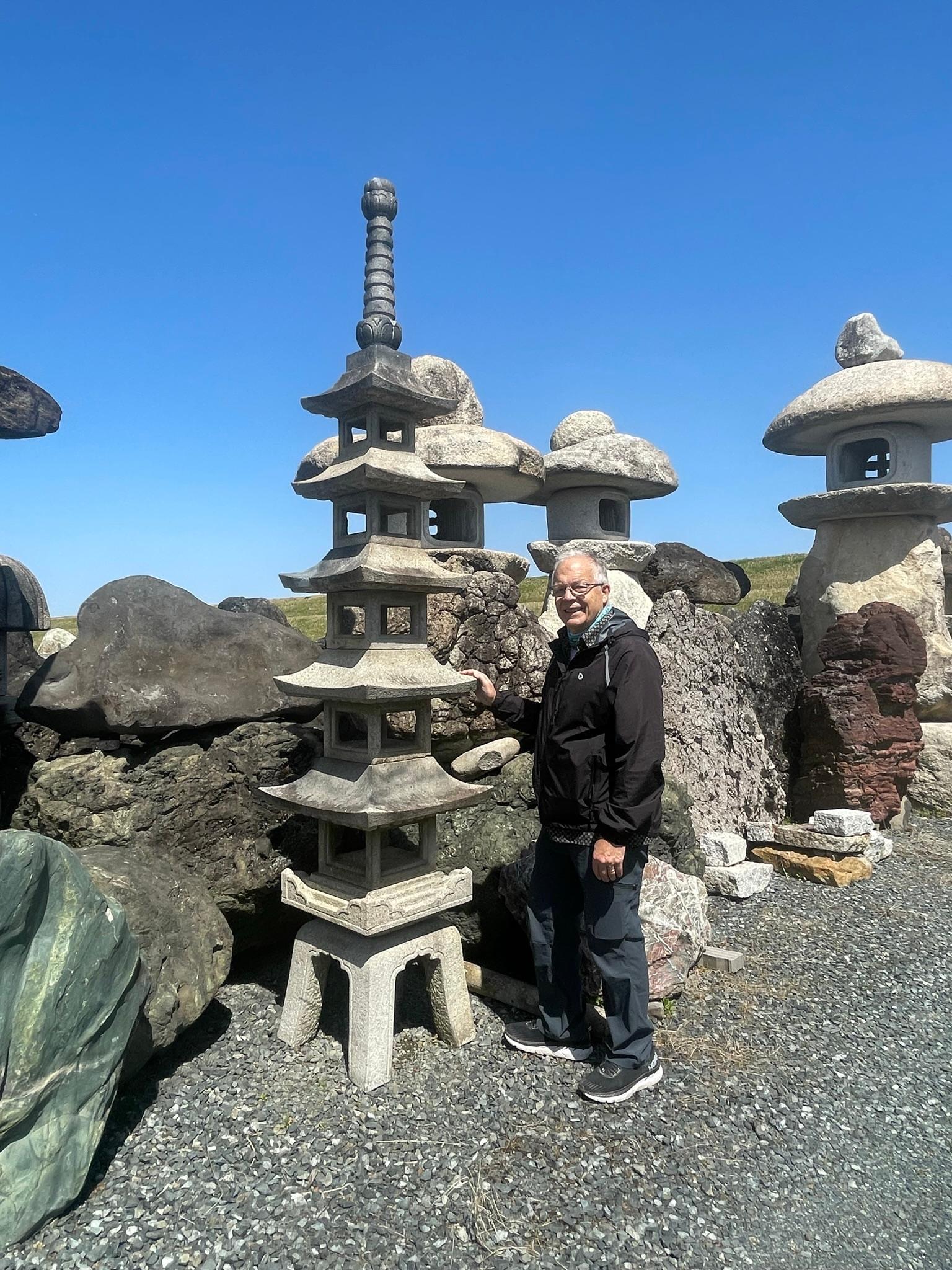 Fine Garden Sculpture

A spiritual representation of five earthly and celestial elements destined for a fine garden.

This Japanese monumental antique stone pagoda tower is about four meters or 128” tall. It is hand carved from solid granite from