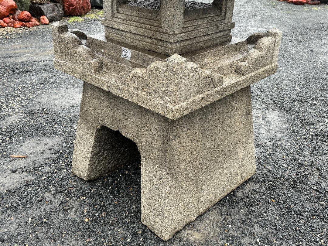 Japanese Tall Antique Five Elements Stone Pagoda 180 Inches- best in class In Good Condition For Sale In South Burlington, VT