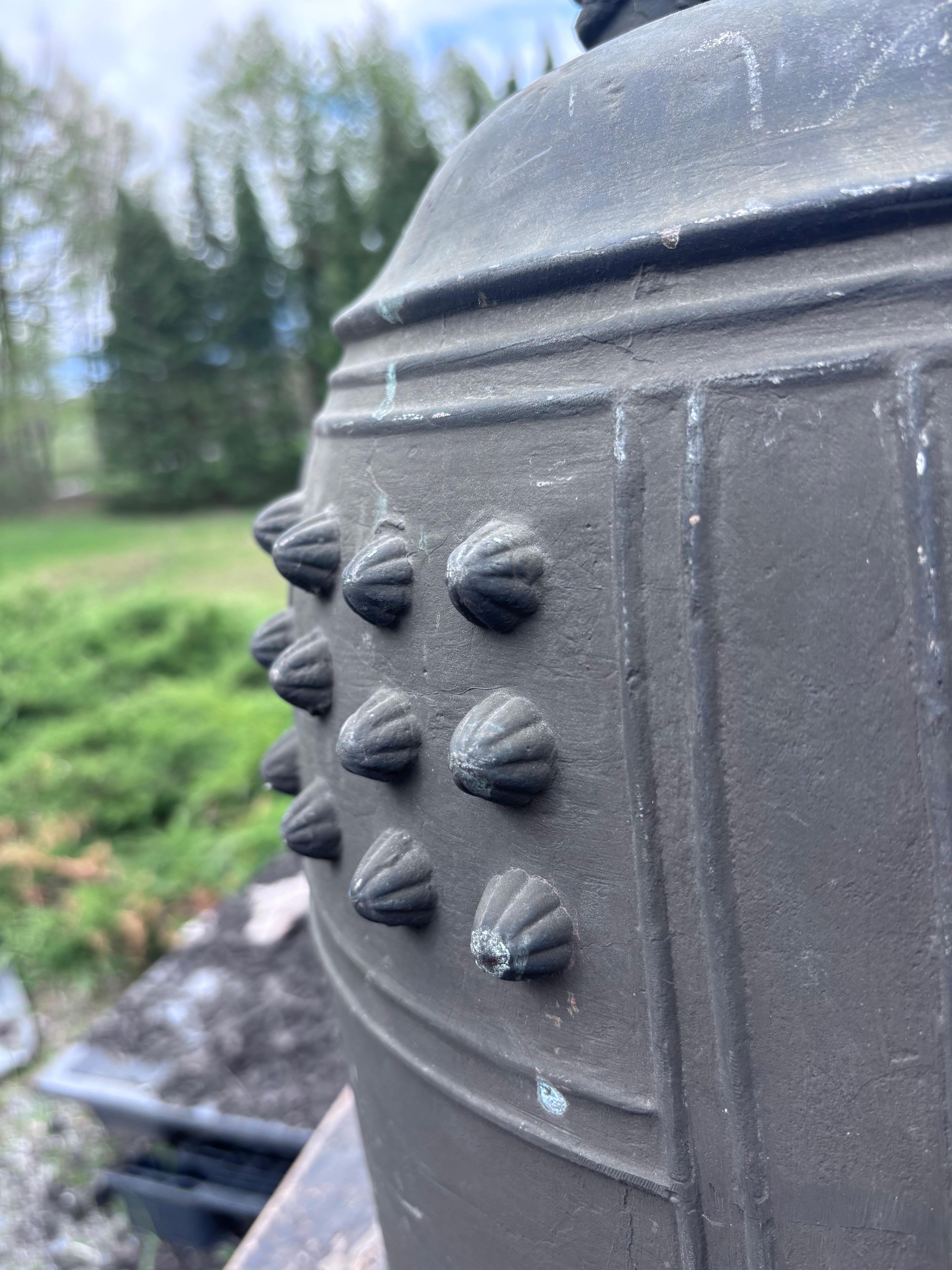 Campana da giardino Bonsho giapponese alta, antica e grande, in bronzo, con suono deciso, 23 pollici in vendita 2