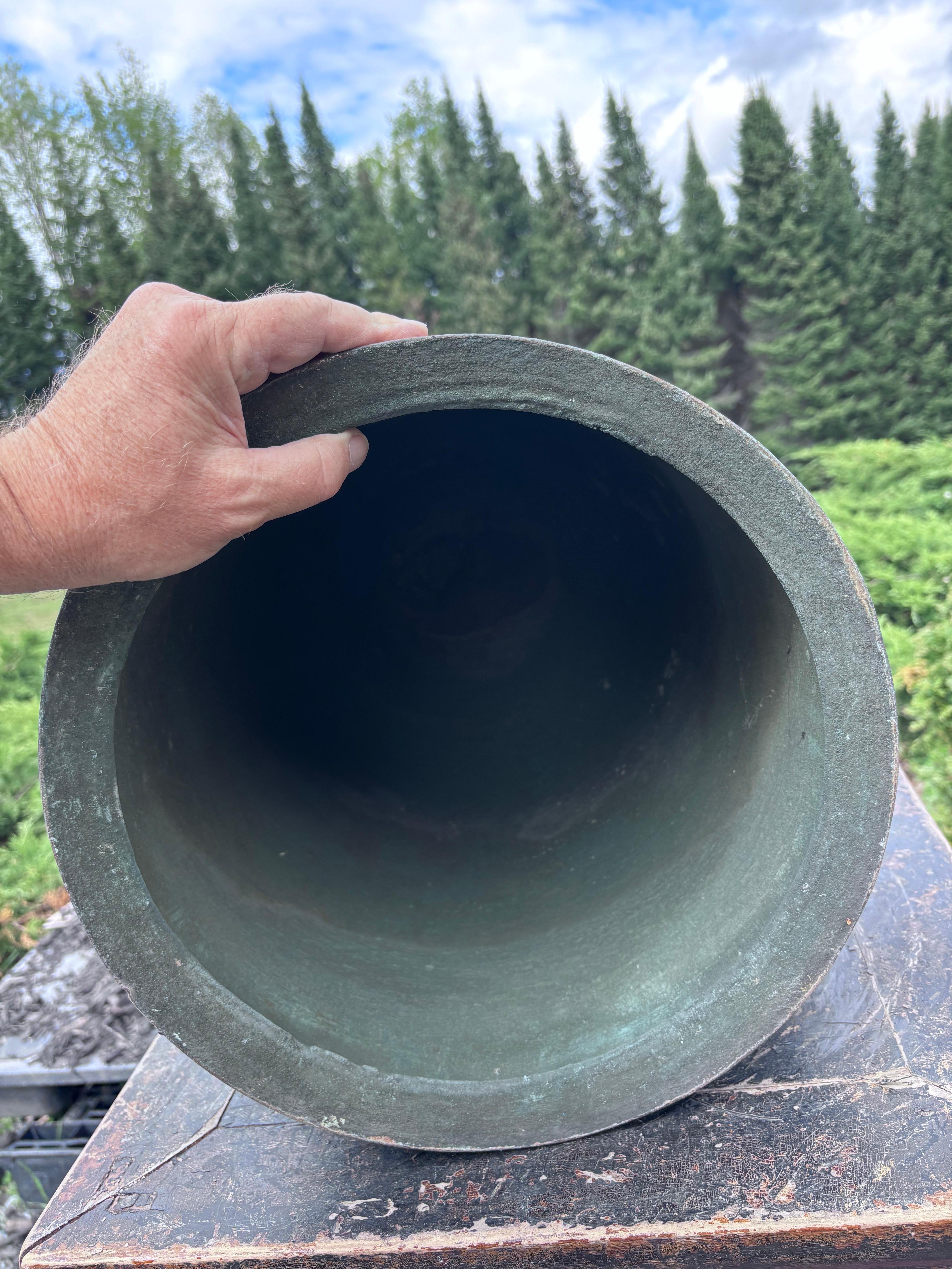 Campana da giardino Bonsho giapponese alta, antica e grande, in bronzo, con suono deciso, 23 pollici in vendita 5