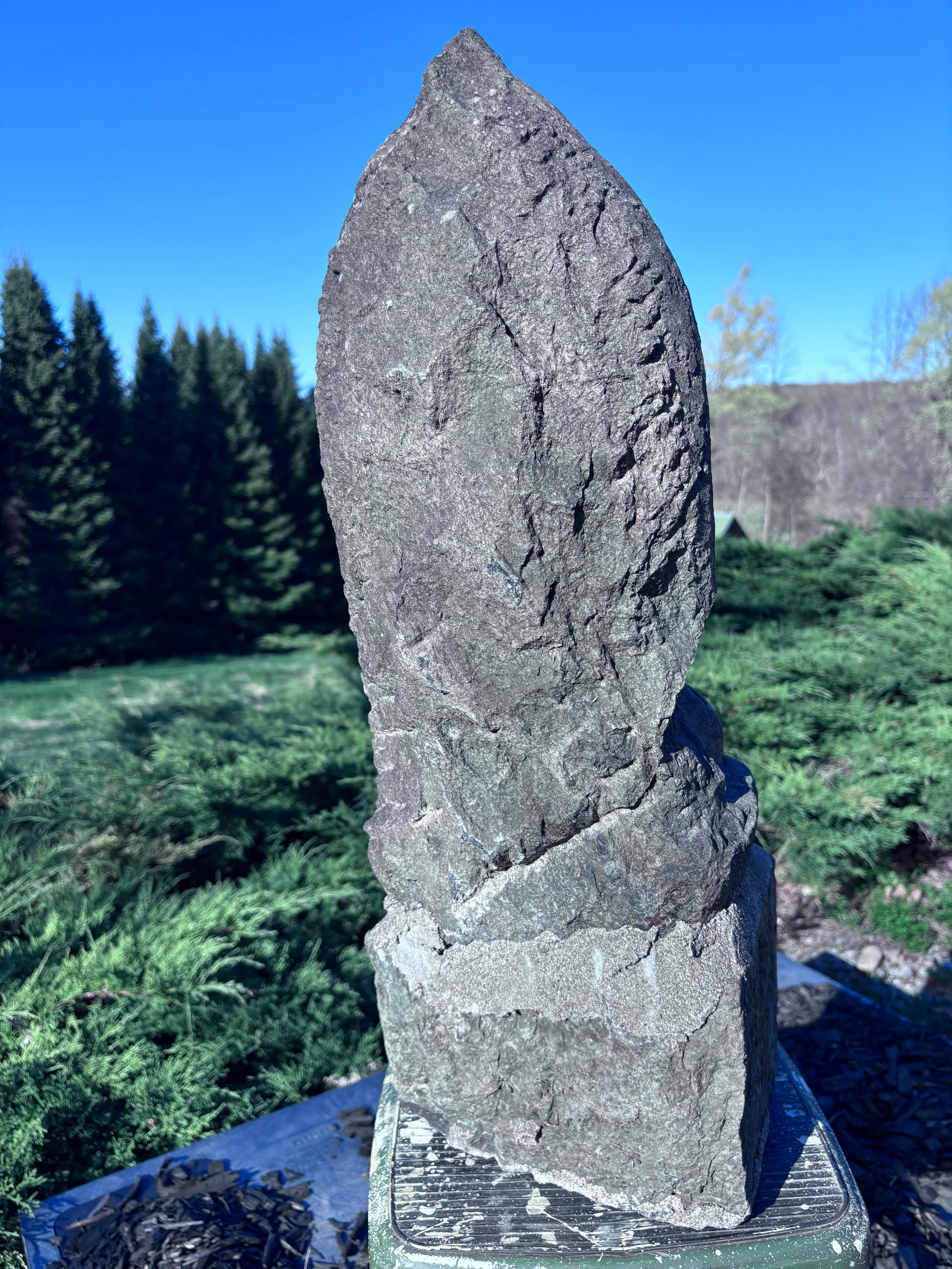 Grand bouddha de méditation japonais en pierre ancienne Shakyamuni 26 pouces en vente 4