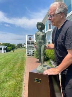 Japanese Tall Bronze Lady with a Summer Hat, Isao