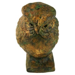 Vintage Japanese Tall Garden Owl Candle Lantern/Incense Burner