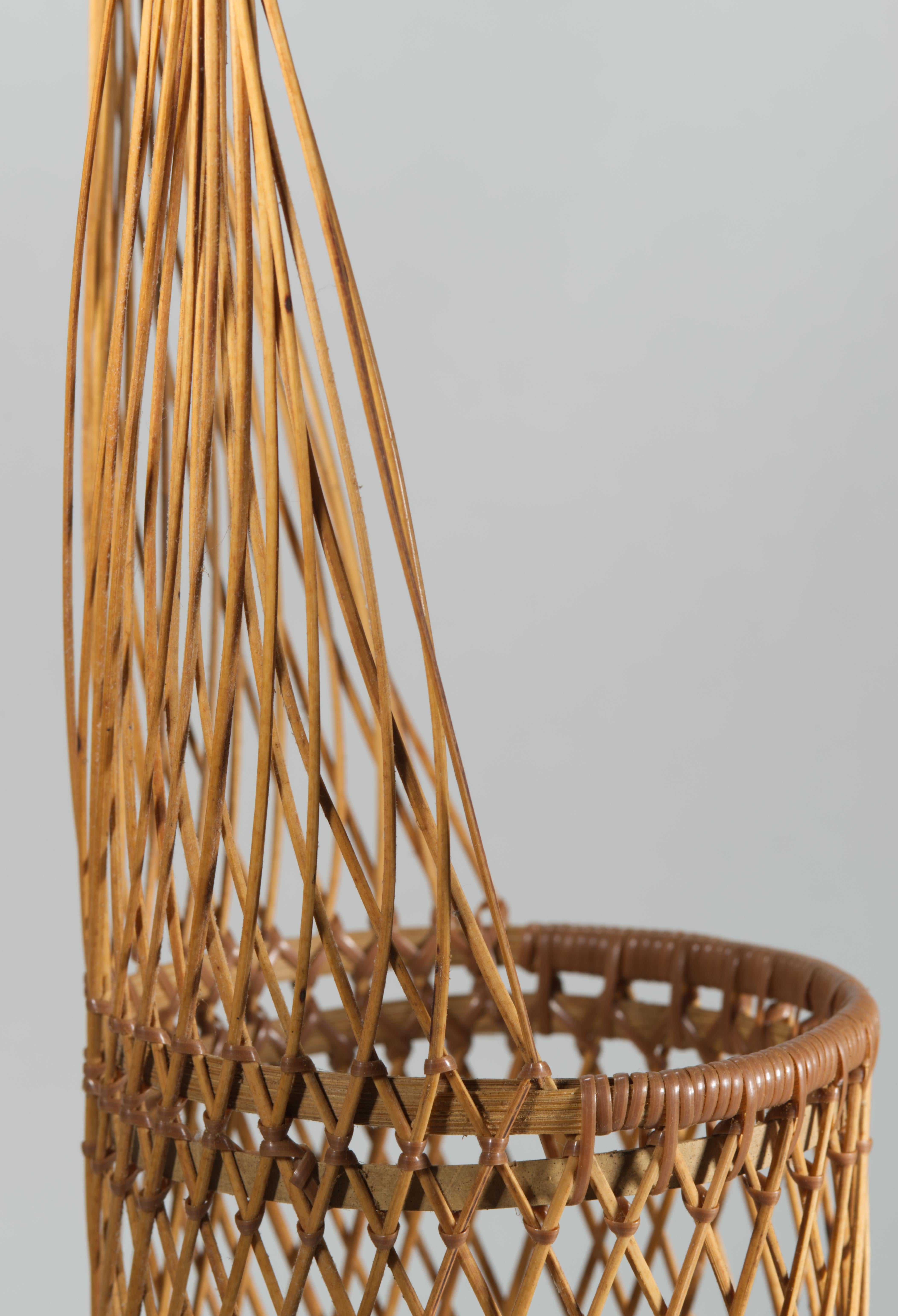 Grand panier Ikebana japonais, bambou, style Suruga Sensuji en vente 3