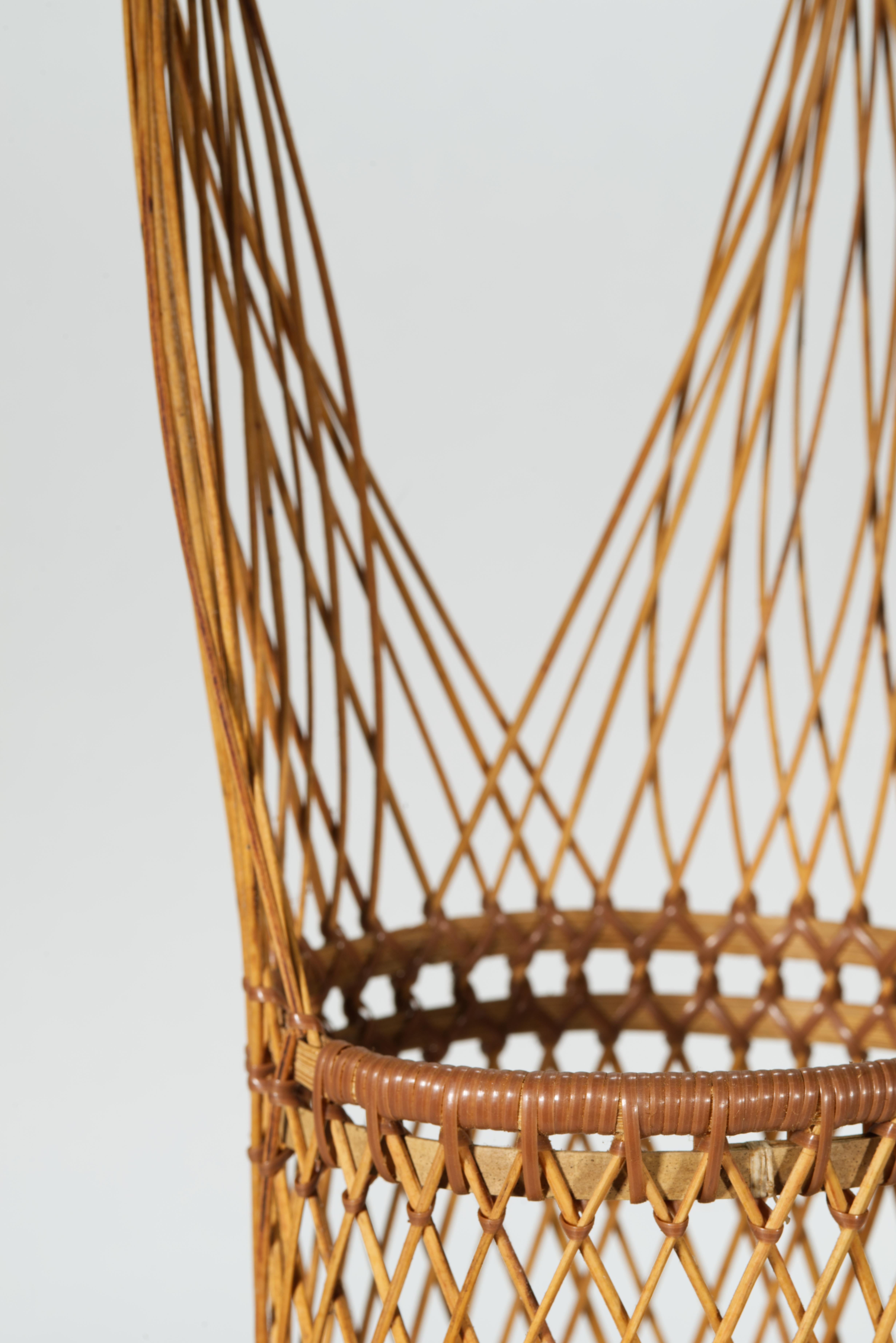 Japonais Grand panier Ikebana japonais, bambou, style Suruga Sensuji en vente