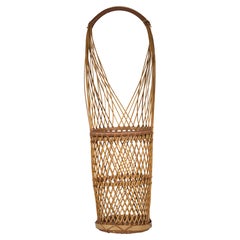 Japanese Tall Ikebana Basket, Bamboo, Suruga Sensuji Style