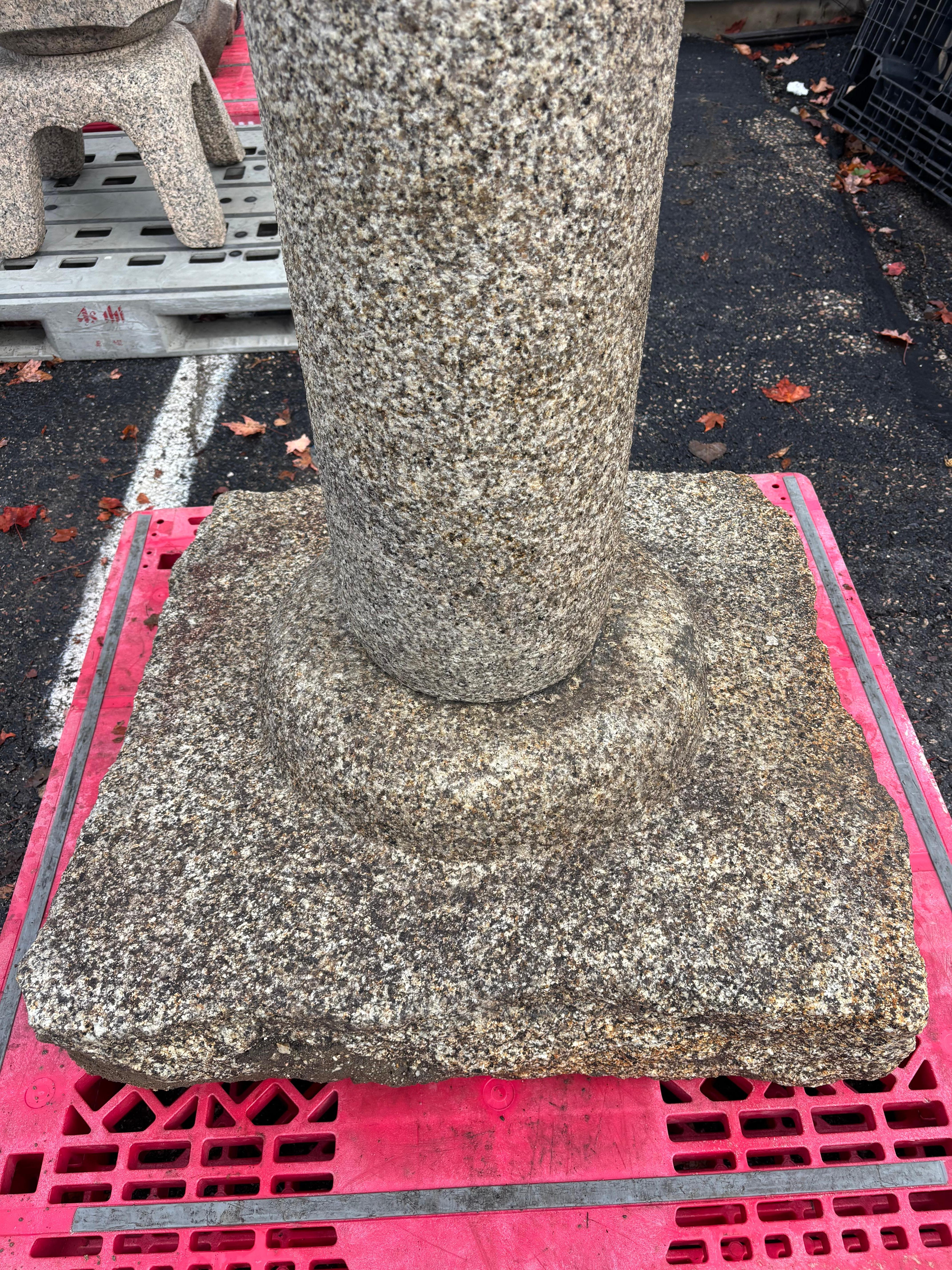 20th Century Japanese Tall Round Top Stone Lantern- one of a kind For Sale