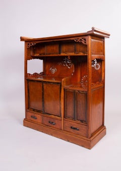 Japanese Tana 'Tea Cabinet' Made of Keyaki Wood