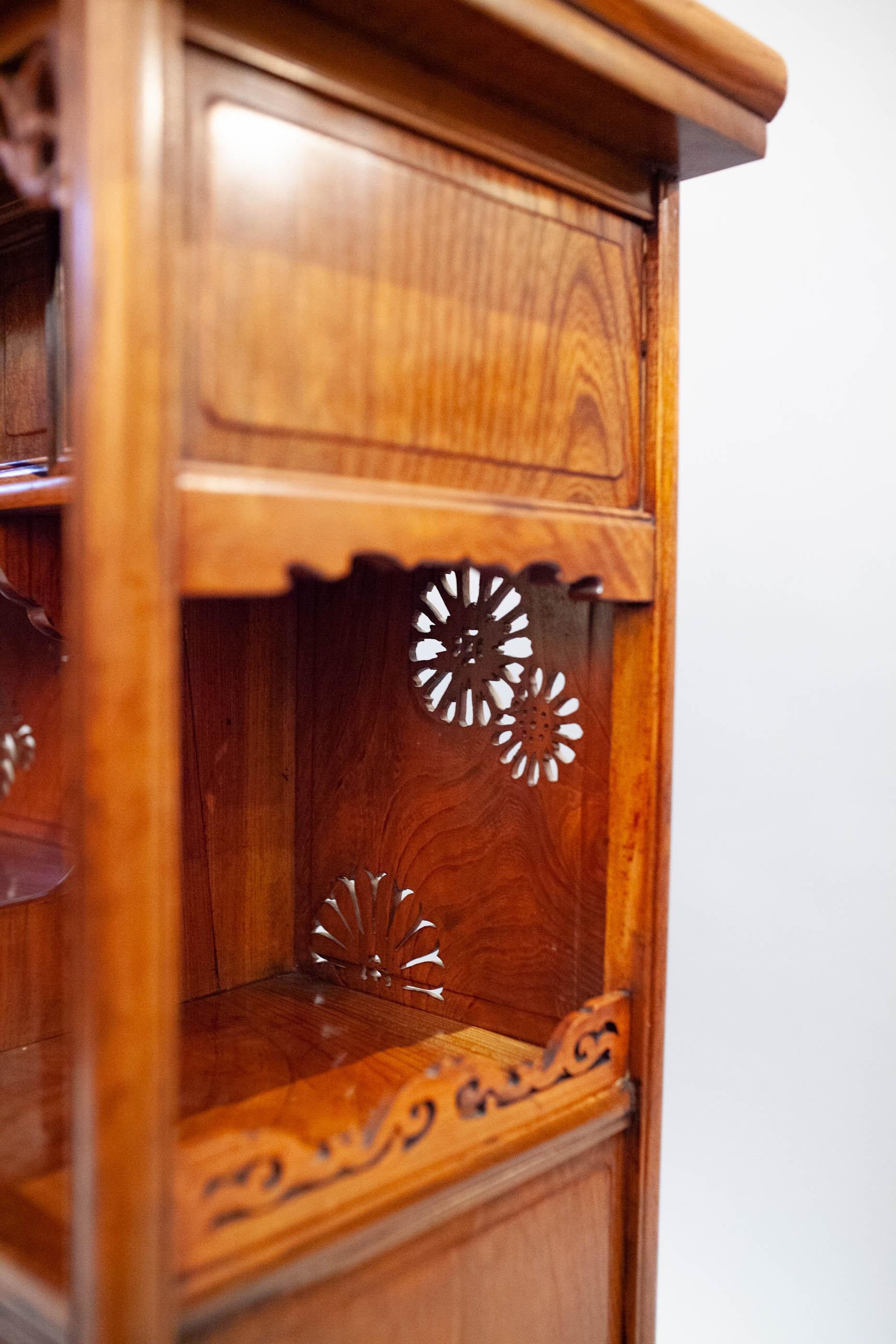 Japanese Tana 'Tea Cabinet' Made of Keyaki Wood For Sale 2