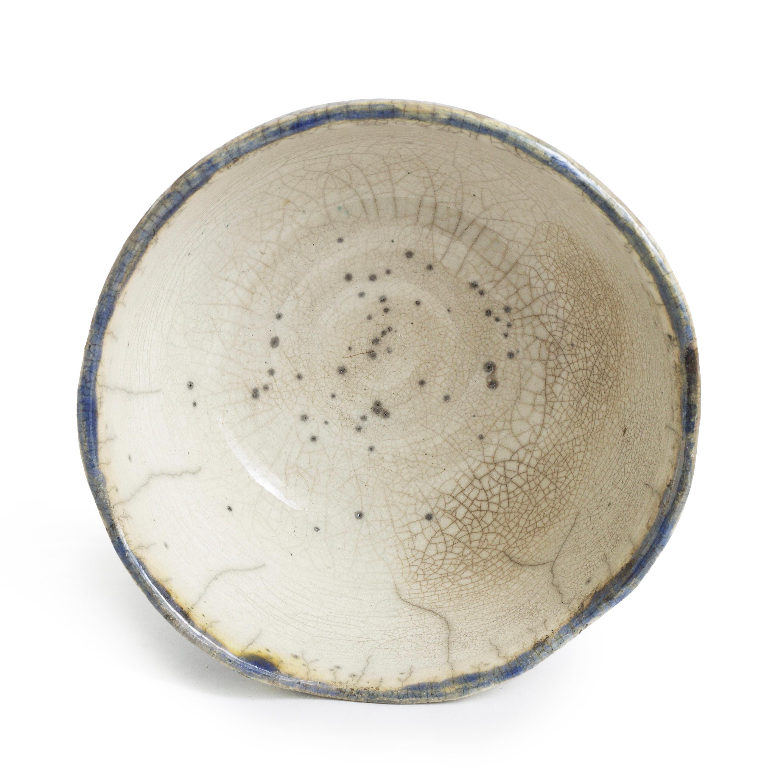 Cuenco Japonés Tanoa Cerámica Raku Blanca y Negra Hecho a mano en venta