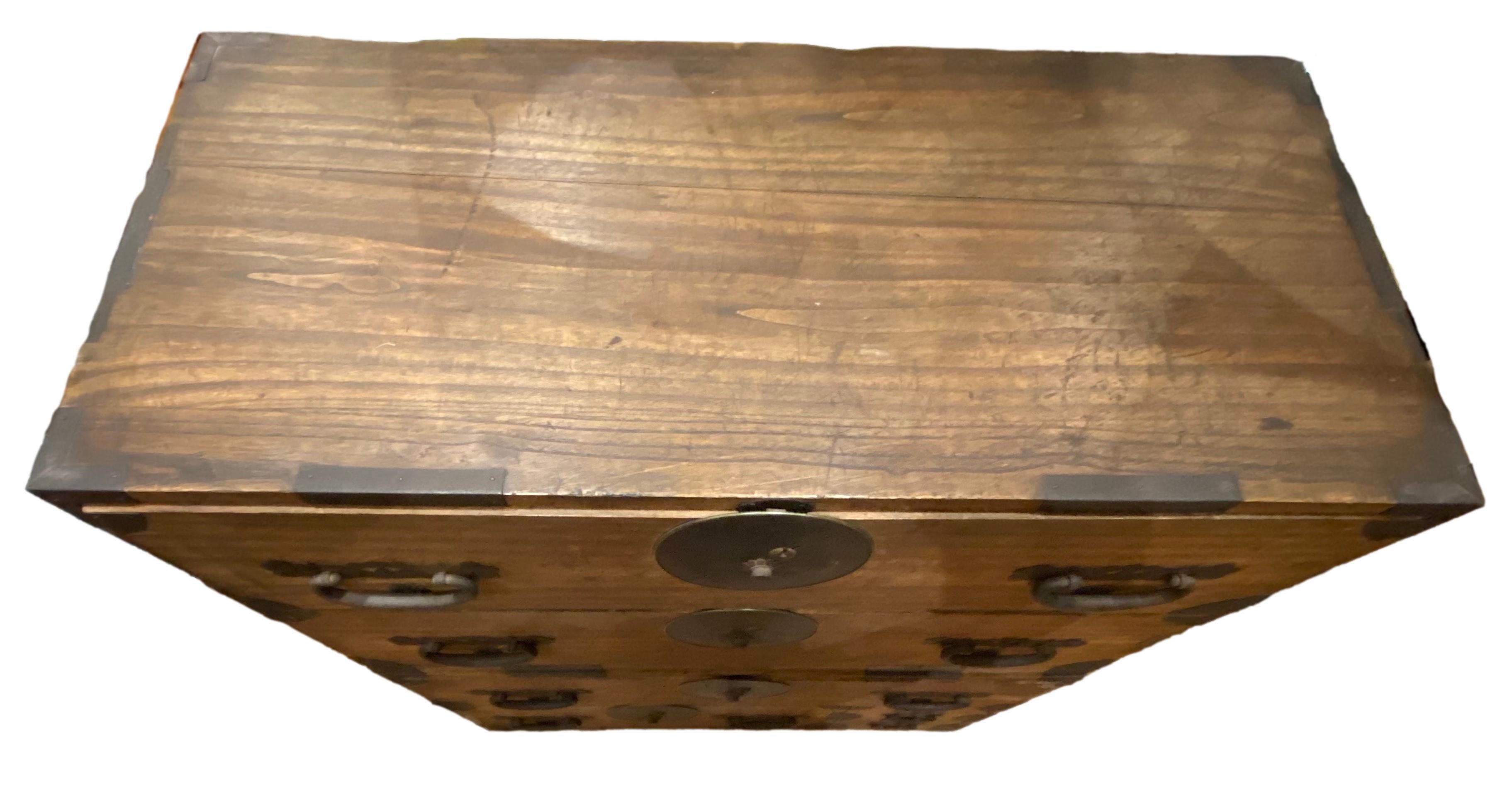 19th Century Japanese Tansu Chest in 2 parts For Sale