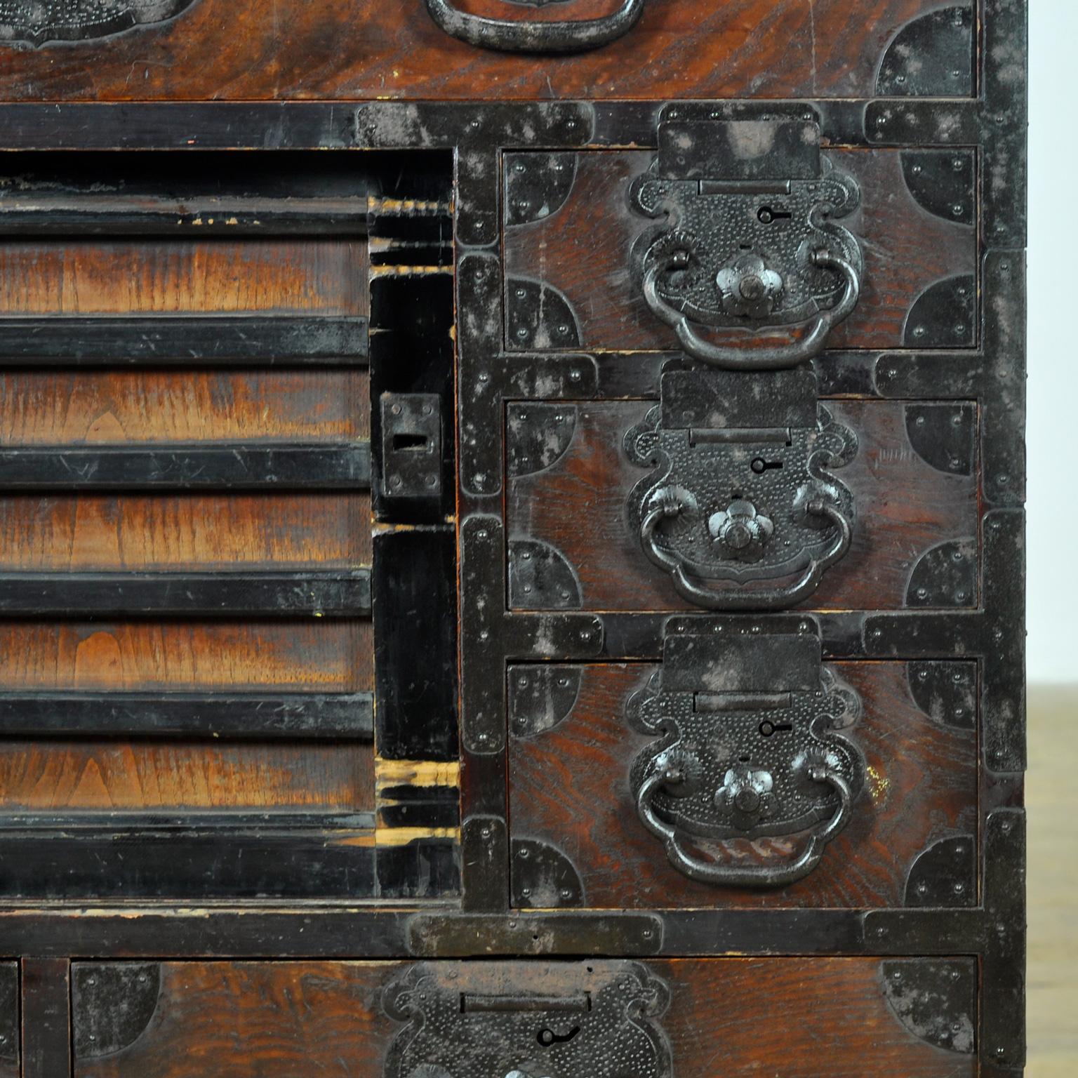 Japanese Tansu Chest of Drawers, circa 1890 For Sale 8
