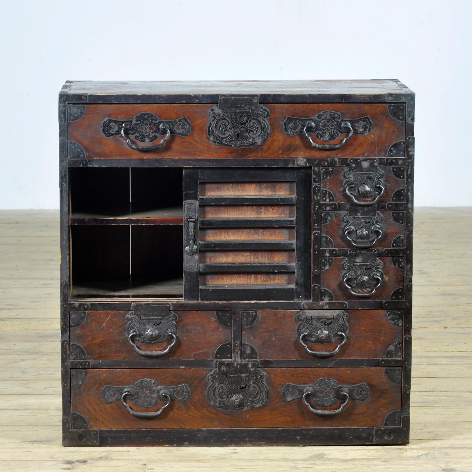Iron Japanese Tansu Chest of Drawers, circa 1890 For Sale