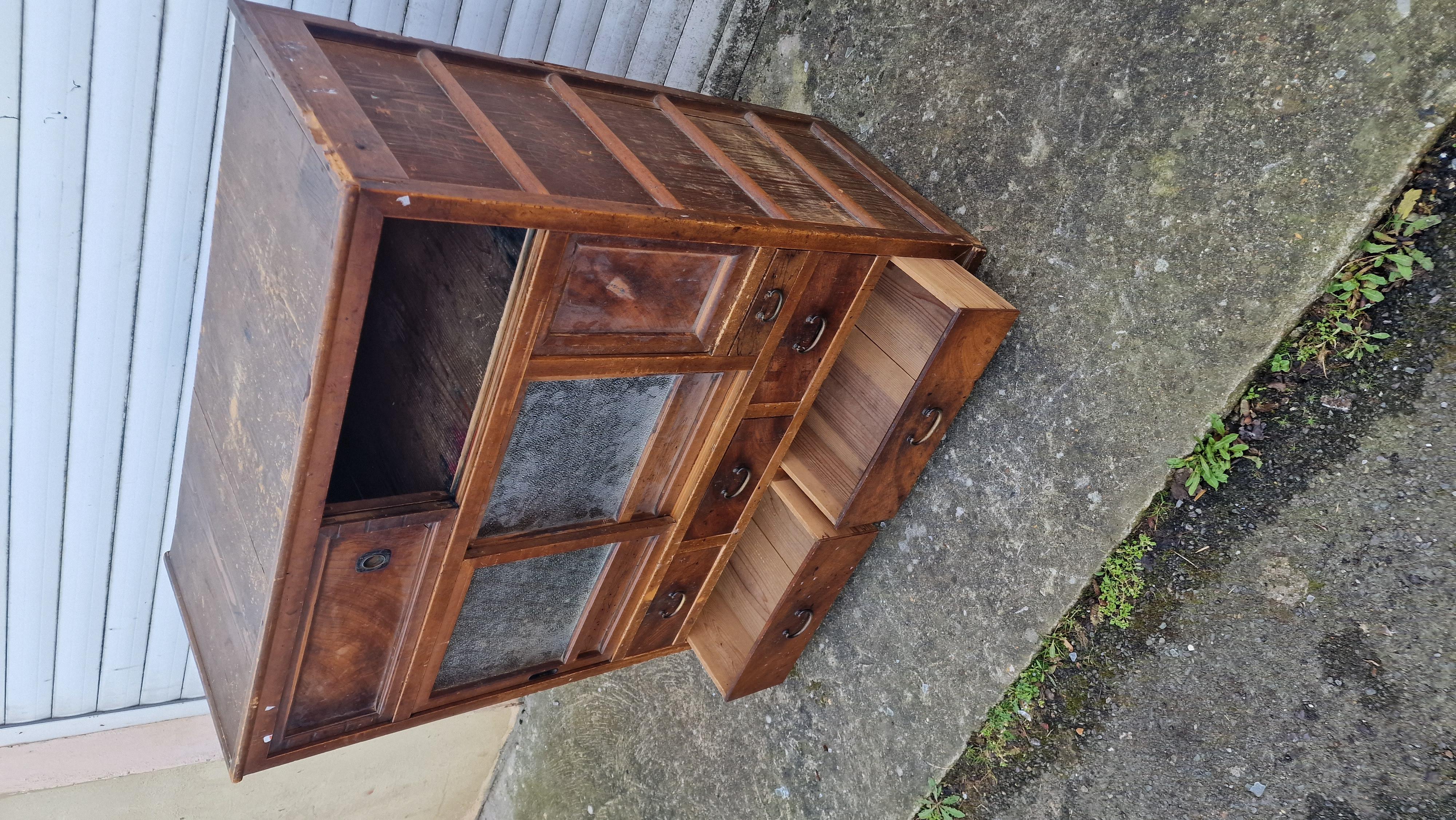 Japanese Tansu Chest / Storage, 1920s In Fair Condition For Sale In London, Lambeth