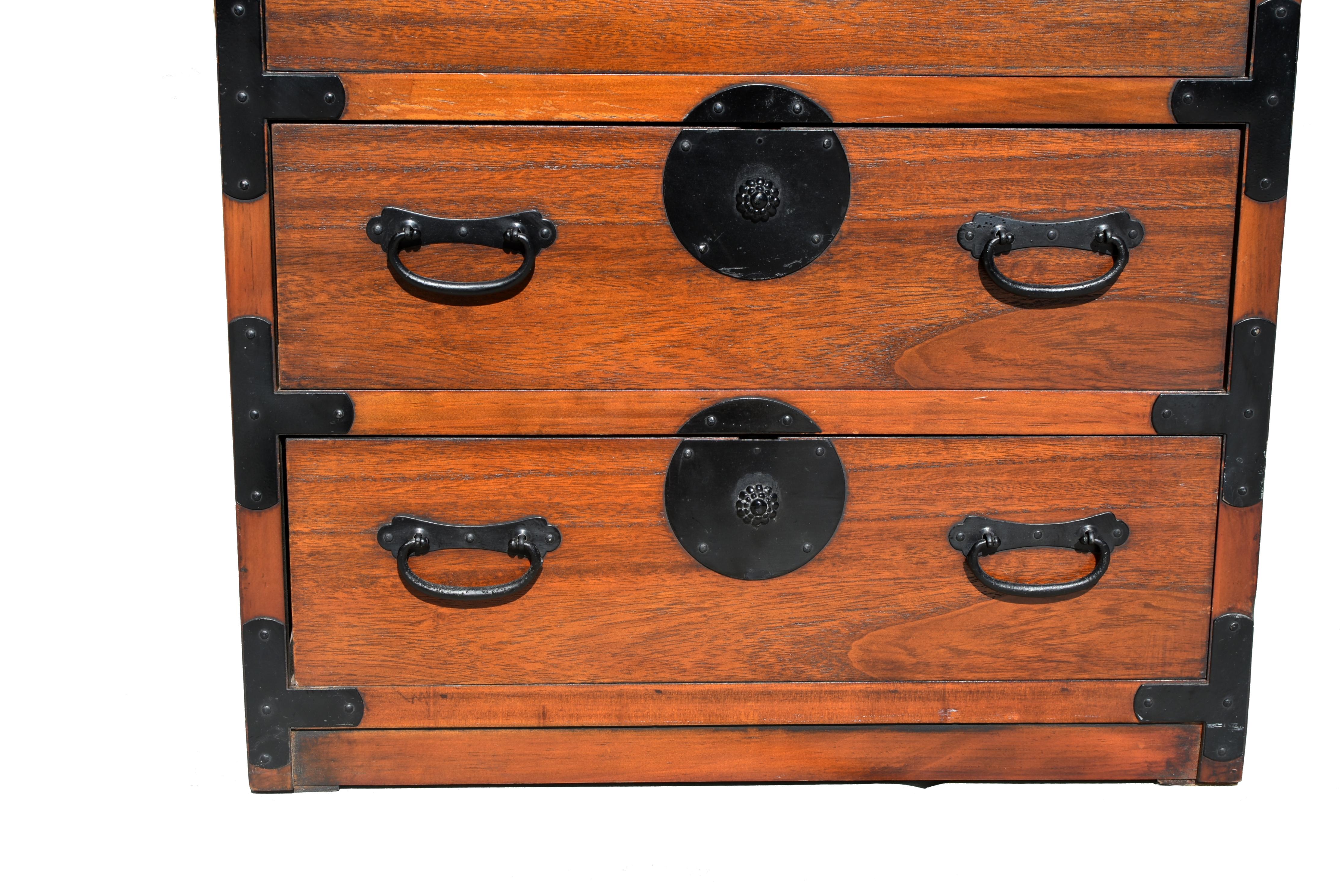 Japanese Tansu Chests Night Stands Set of Two 4