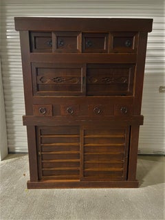 Japanese Tansu Storage Cabinet with Sliding Doors, Meiji Period, 19th Century