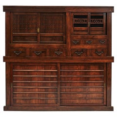 Japanese Tansu Storage Cabinet with Sliding Doors, Meiji Periode
