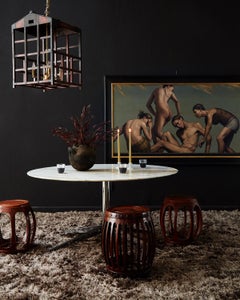 Japanese Tansu Style Wooden Crate Cage Chandeliers