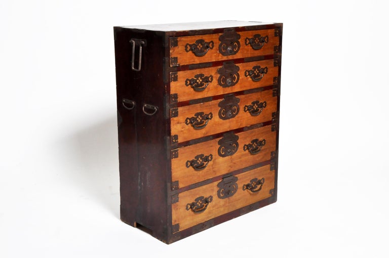 Japanese Tansu with Hand Hardware For Sale at 1stdibs