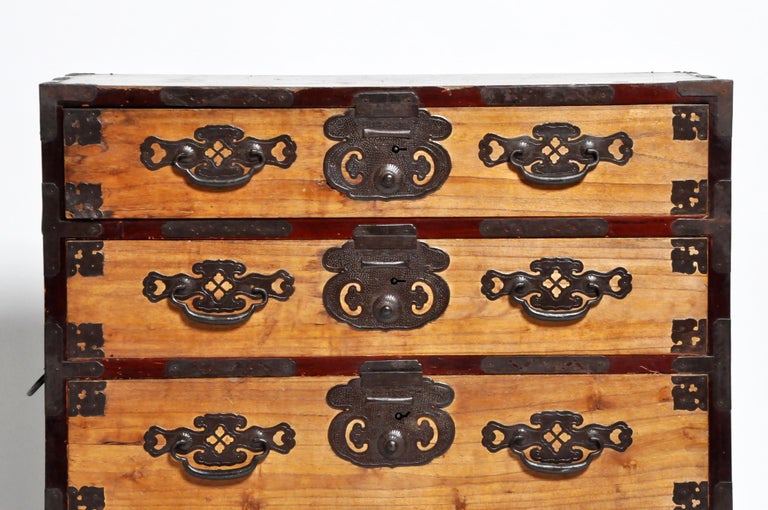 Japanese Tansu with Hand Hardware For Sale at 1stdibs