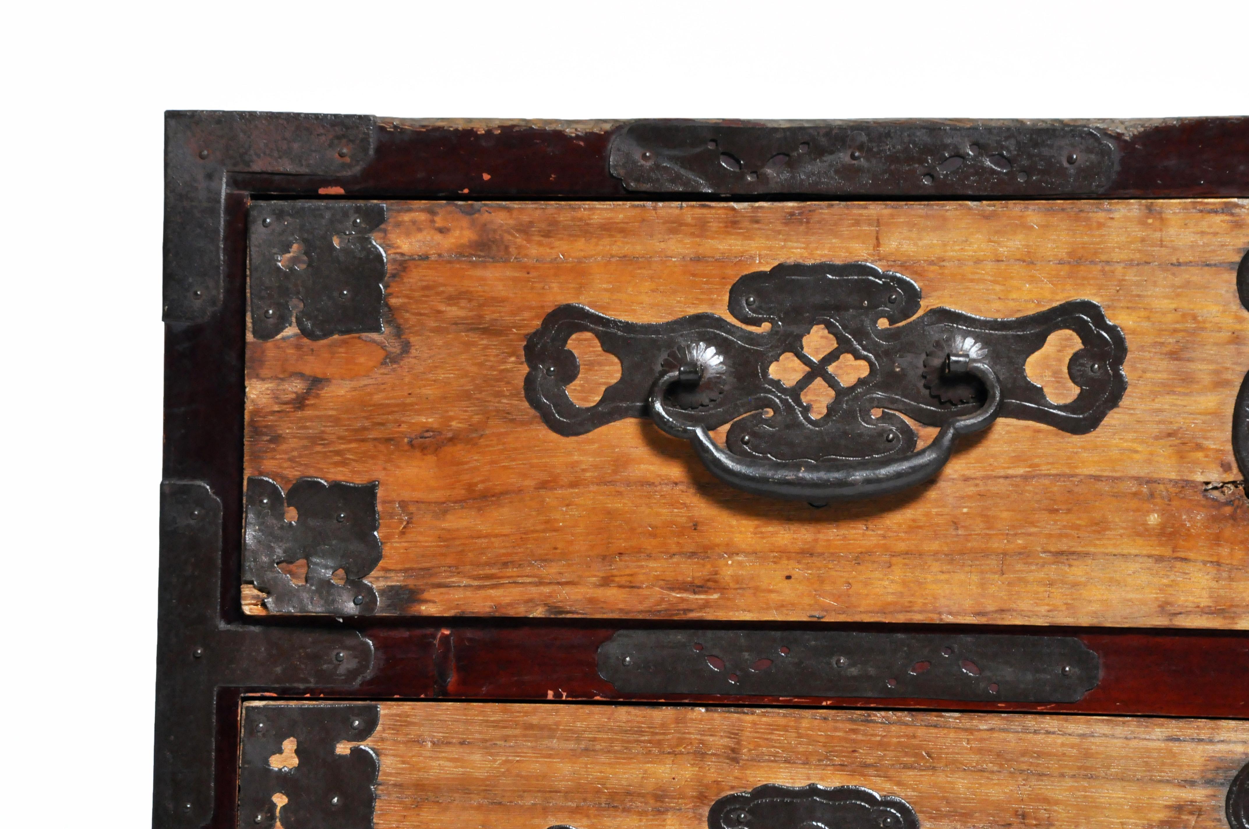 Japanese Tansu with Hand Forged Hardware 1