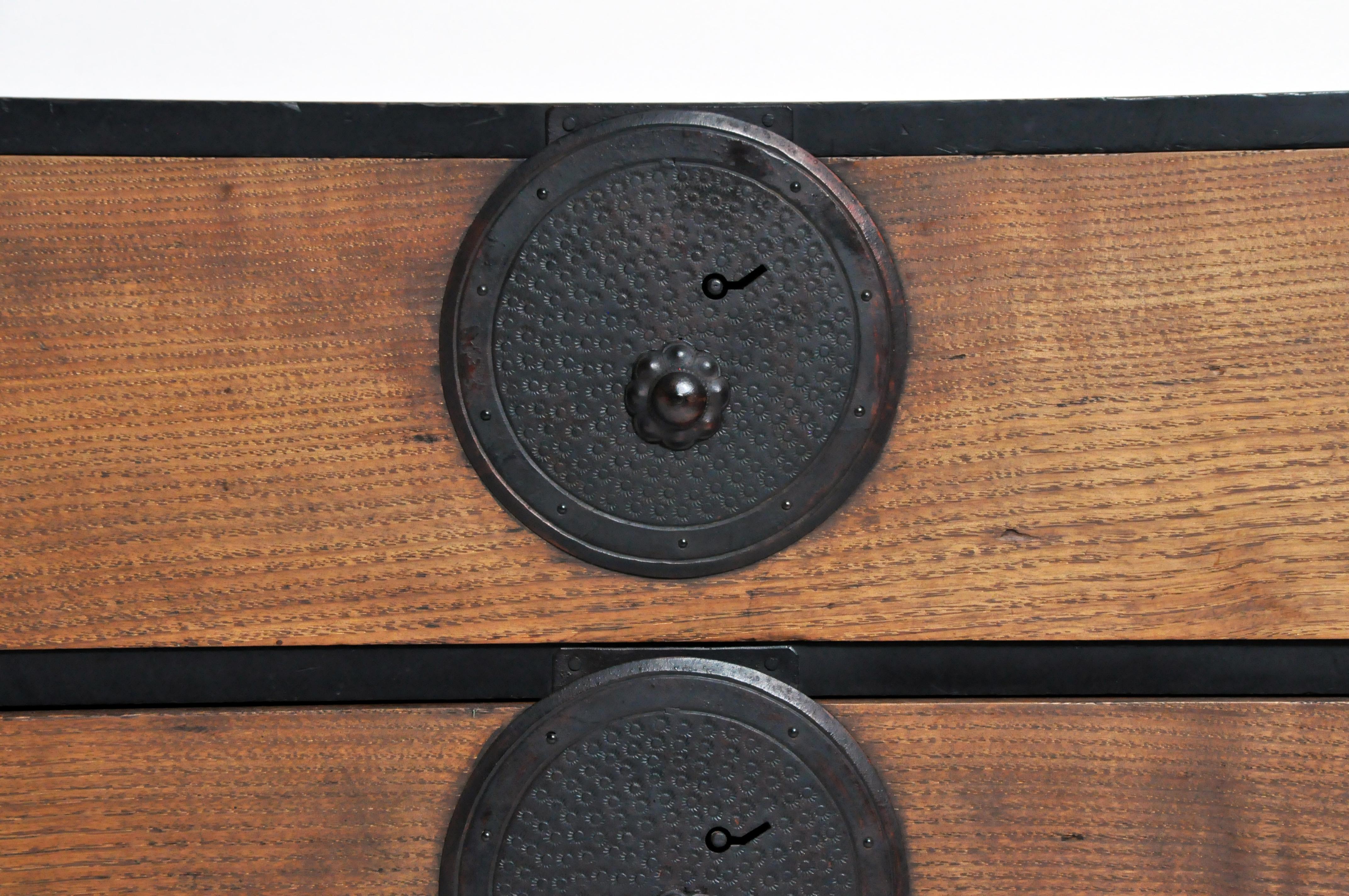 Pine Japanese Tansu with Hand-Forged Hardware