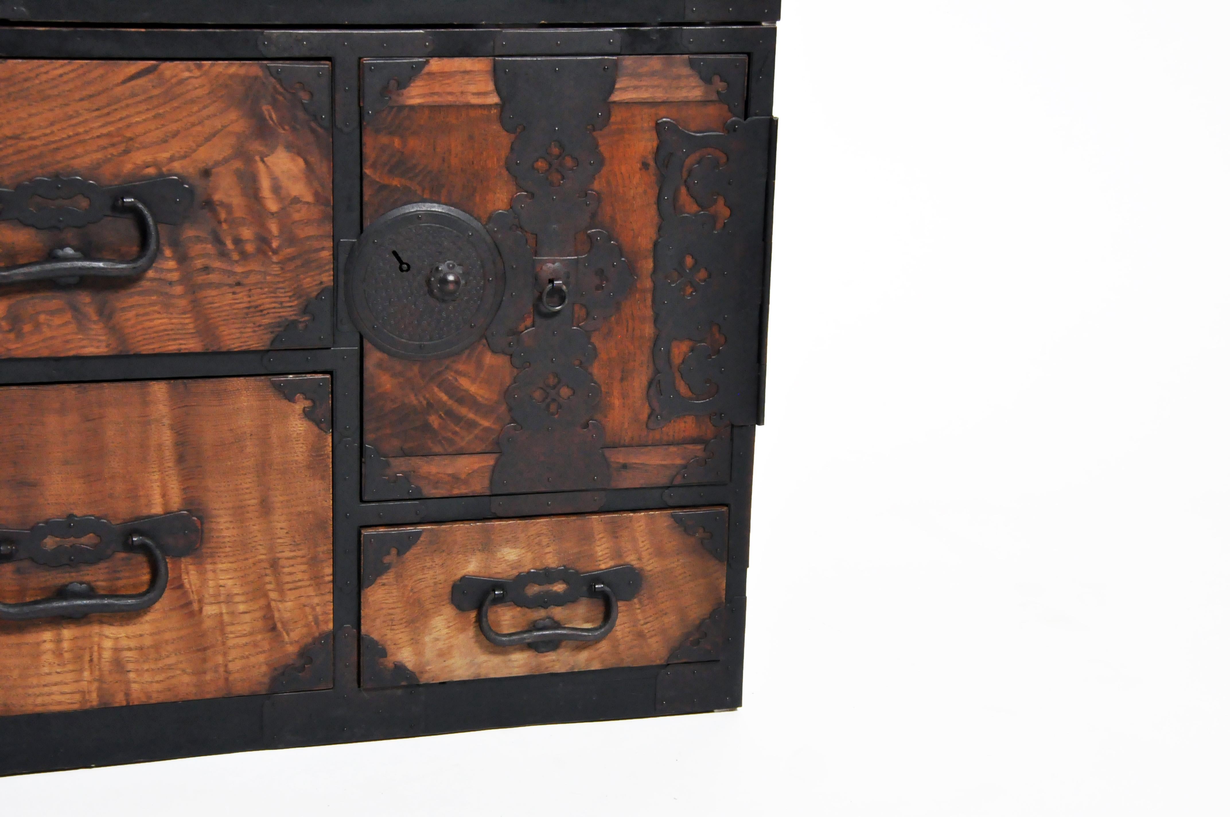 Japanese Tansu with Hand-Forged Hardware 1